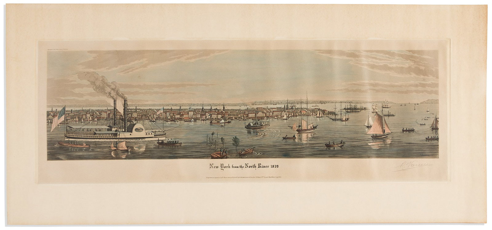 (NEW YORK CITY.) Raoul Varin; after Robert Havell, Jr. New York from the North River 1839. New York: (1 of 1)