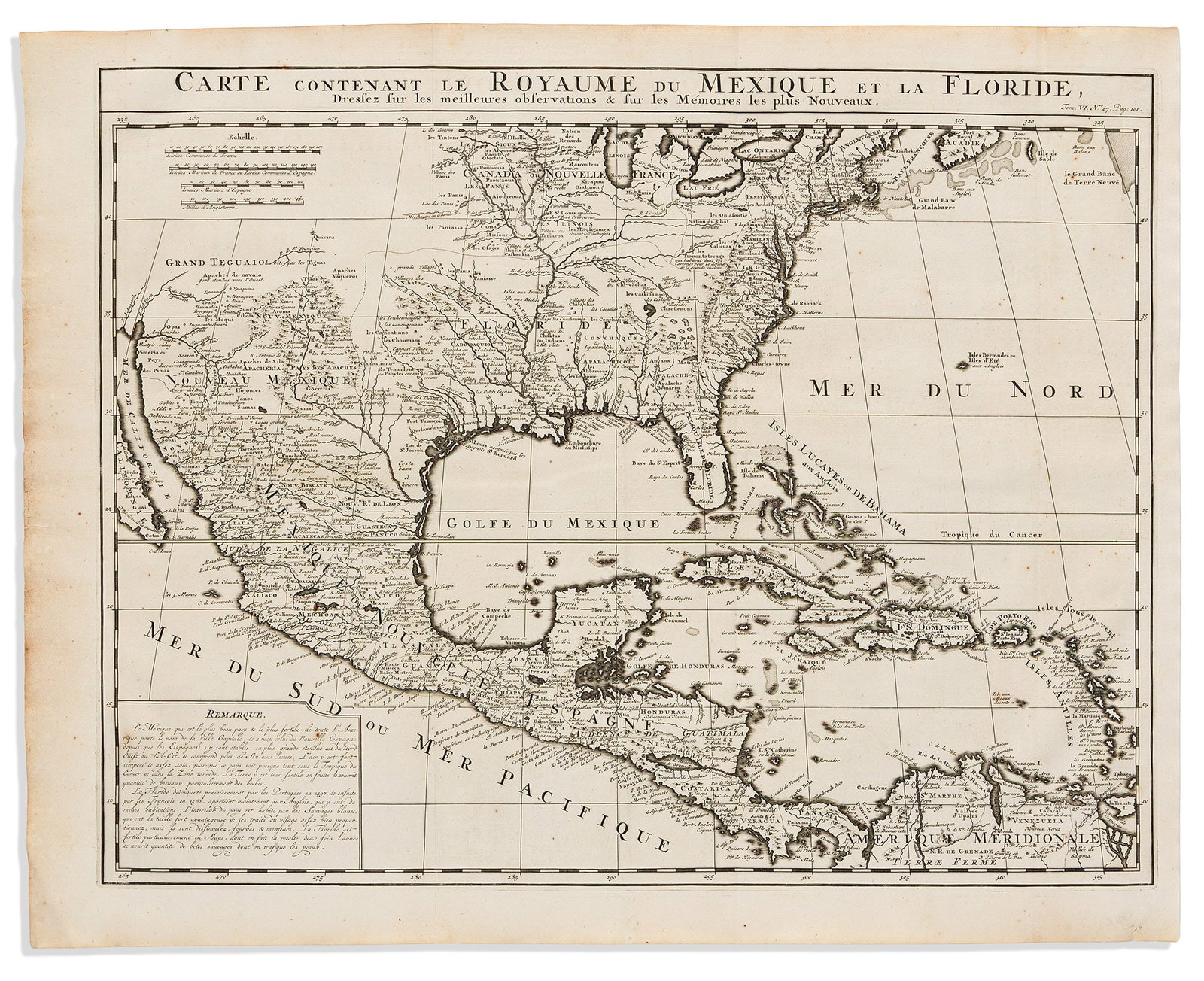 (NORTH AMERICA / CARIBBEAN.) Henri Chatelain. Carte Contenant le Royaume du Mexique et la Floride. (1 of 1)