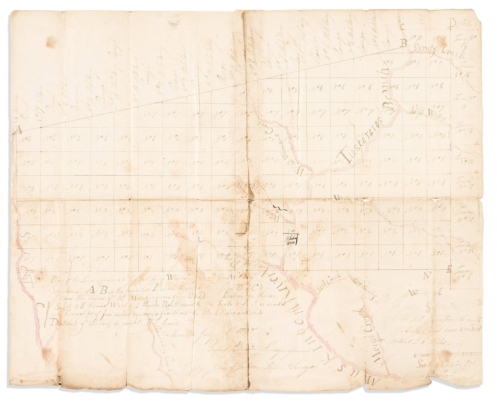 (OHIO -- NORTHWEST TERRITORY.) John G. Jackson, U.S. Deputy Surveyor General. Plan of the Land (1 of 2)
