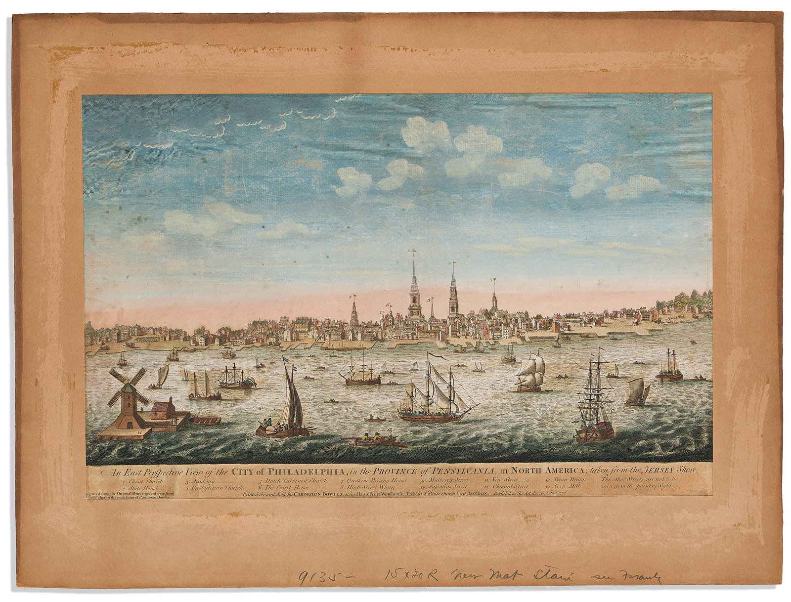 (PHILADELPHIA.) Carington Bowles; after George Heap. An East Perspective View of the City of (1 of 1)