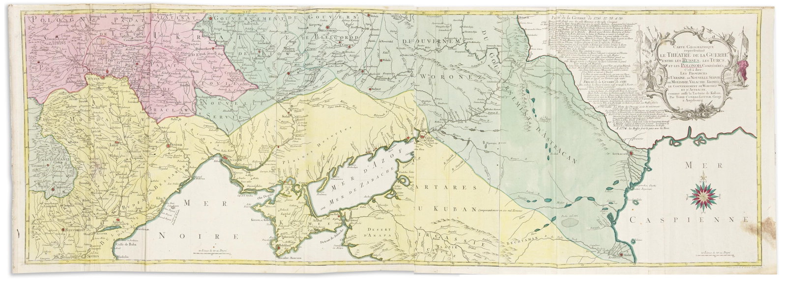 (UKRAINE.) Tobias Conrad Lotter. Carte Geographique Representant le Theatre de la Guerre Entre lest (1 of 1)