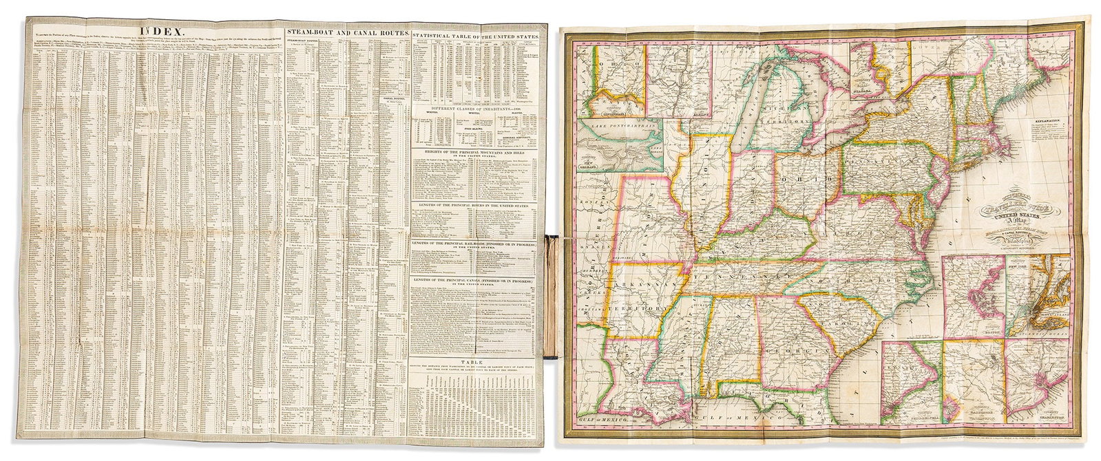 (UNITED STATES.) Samuel Augustus Mitchell; and James Hamilton Young. Travellers Guide Through the: (UNITED STATES.) Samuel Augustus Mitchell; and James Hamilton Young. Travellers Guide Through the United States. A Map of the Roads, Distances, Steamboat & Canal Routes, &c. Philadelphia, 1832