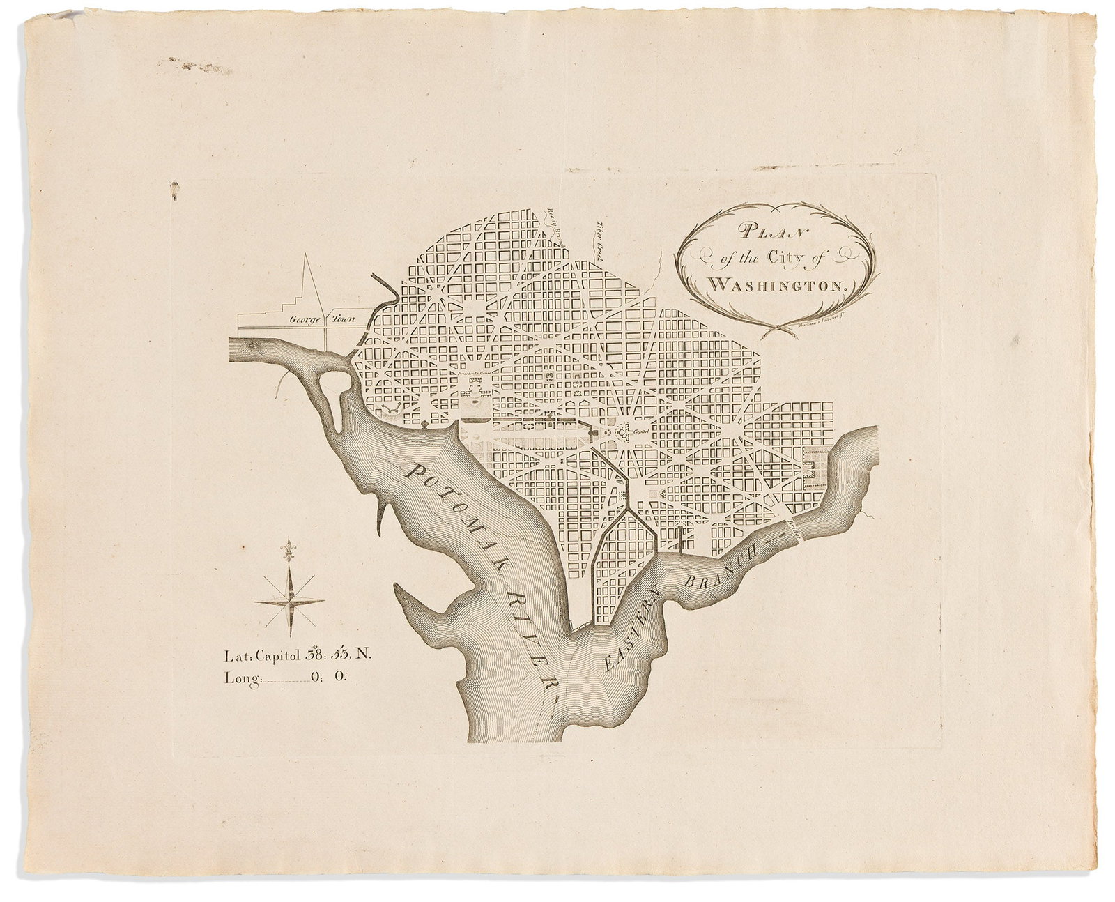 (WASHINGTON, D.C.) Thackara & Vallance; after Andrew Ellicott. Plan of the City of Washington. (1 of 1)