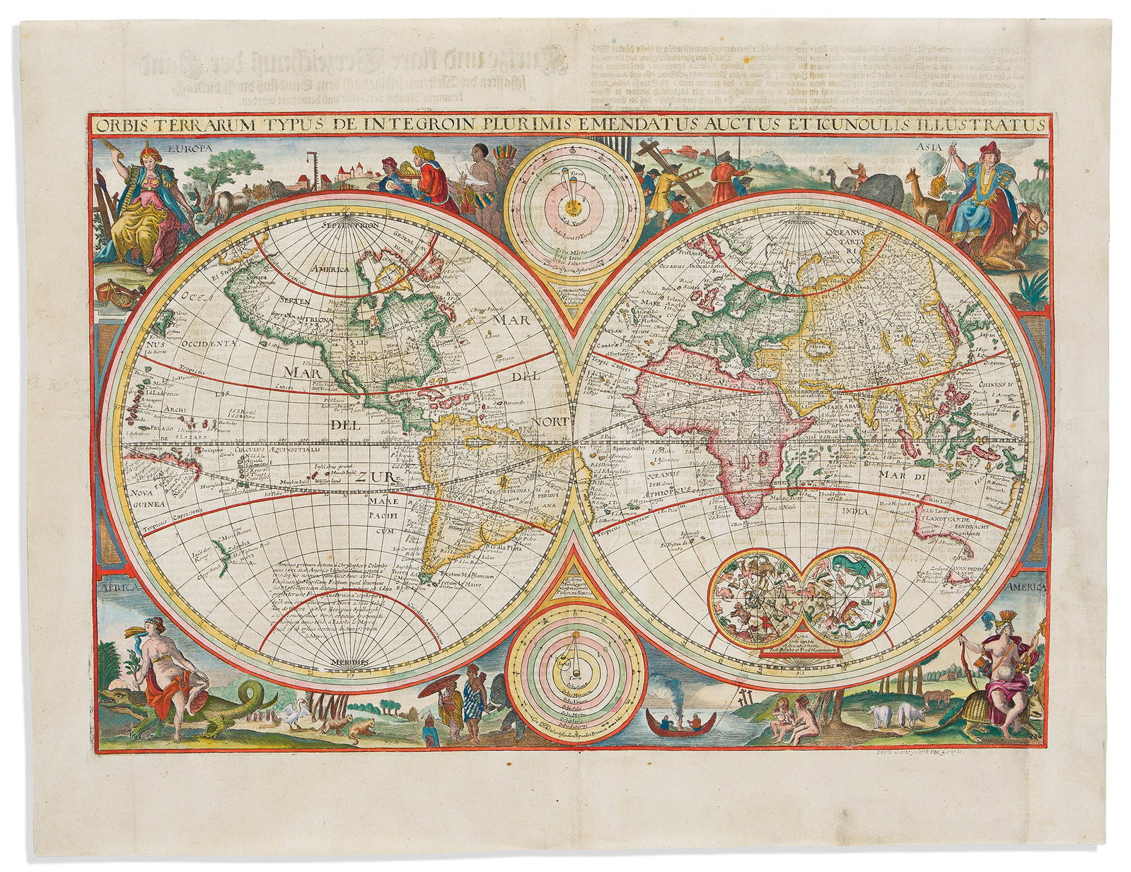 (WORLD.) [Nicolas Visscher]. Orbis Terrarum Typus de Integro in Plurimis Emendatus, Acutus, et (1 of 1)