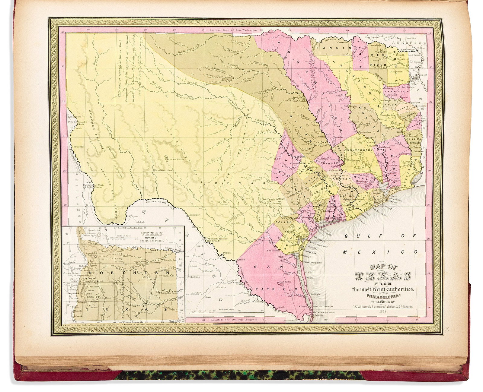 (AMERICAN ATLAS.) Samuel Augustus Mitchell. A New Universal Atlas Containing Maps of the Various: (AMERICAN ATLAS.) Samuel Augustus Mitchell. A New Universal Atlas Containing Maps of the Various Empires, Kingdoms, States and Republics of the World. Philadelphia, 1847 Engraved pictorial title, cont