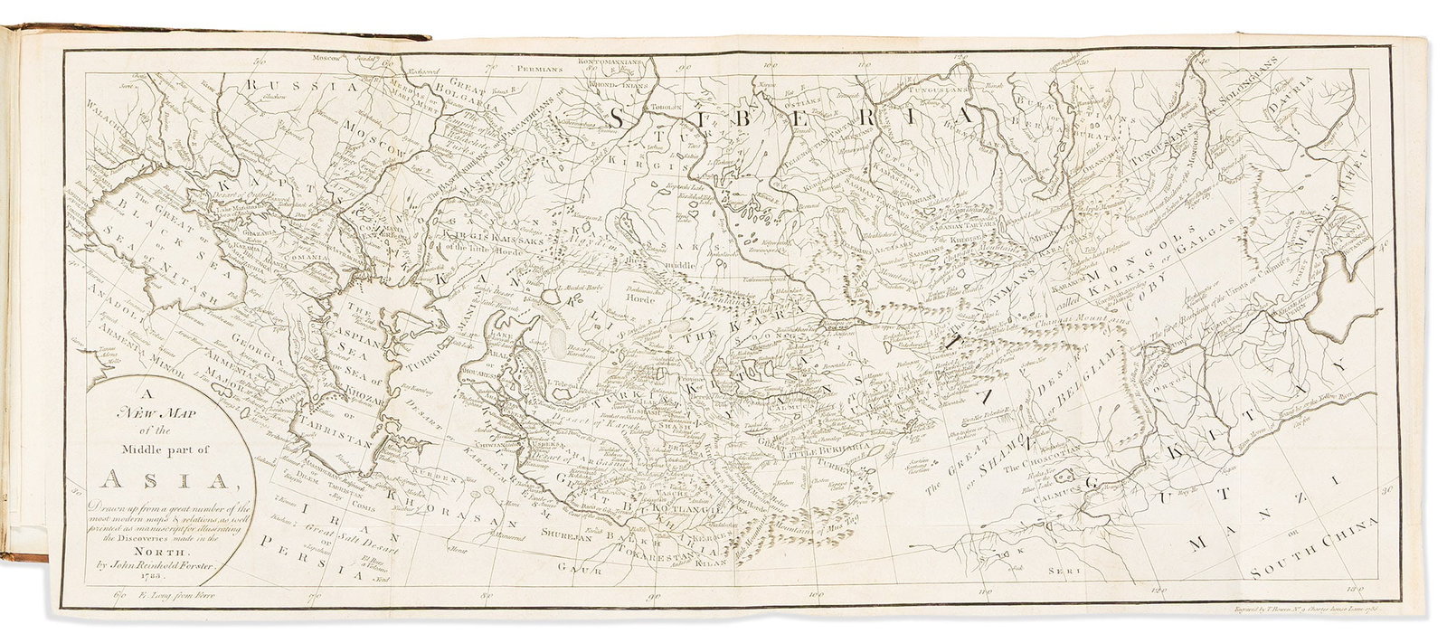 (ARCTIC.) John Reinhold Forster. History of the Voyages and Discoveries Made in the North. London:: (ARCTIC.) John Reinhold Forster. History of the Voyages and Discoveries Made in the North. London: Robinson, 1786 3 engraved folding maps. 4to, 11x8½ inches, nineteenth-century calf-backed marble