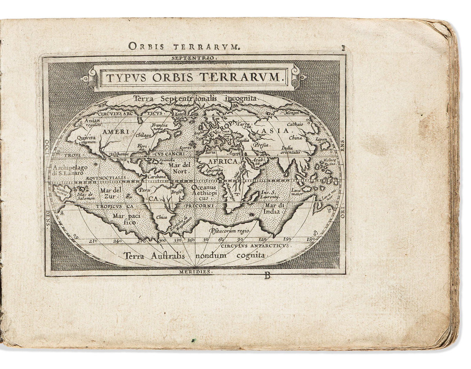 (MINIATURE ORTELIUS.) Abraham Ortelius. Epitome Theatri Orteliani, Praecipuarum Orbis Regionum (1 of 1)