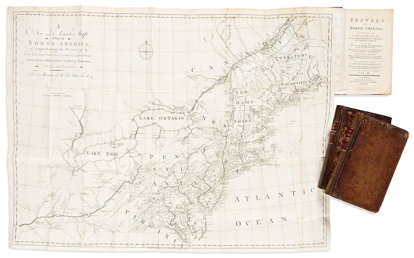 (TRAVEL -- COLONIAL AMERICA.) Peter Kalm. Travels Into North America; Containing Its Natural (1 of 1)