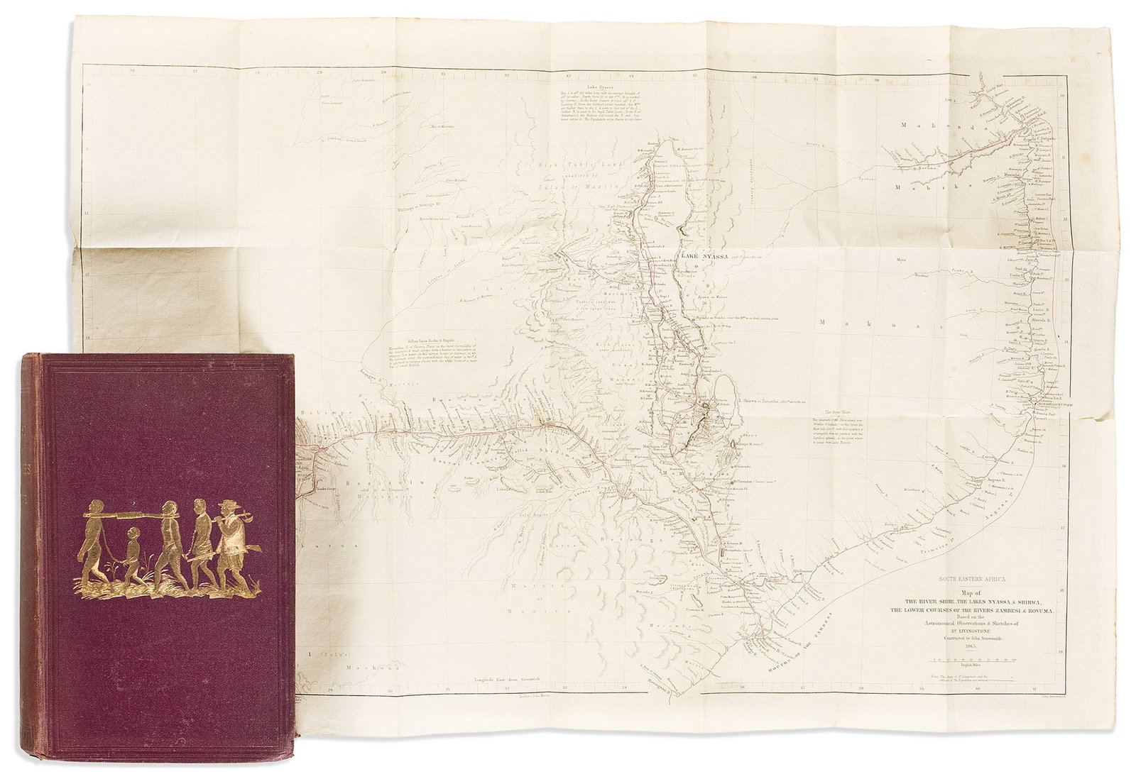 (AFRICA.) David (and Charles) Livingstone. Narrative of an Expedition to the Zambezi and its (1 of 2)
