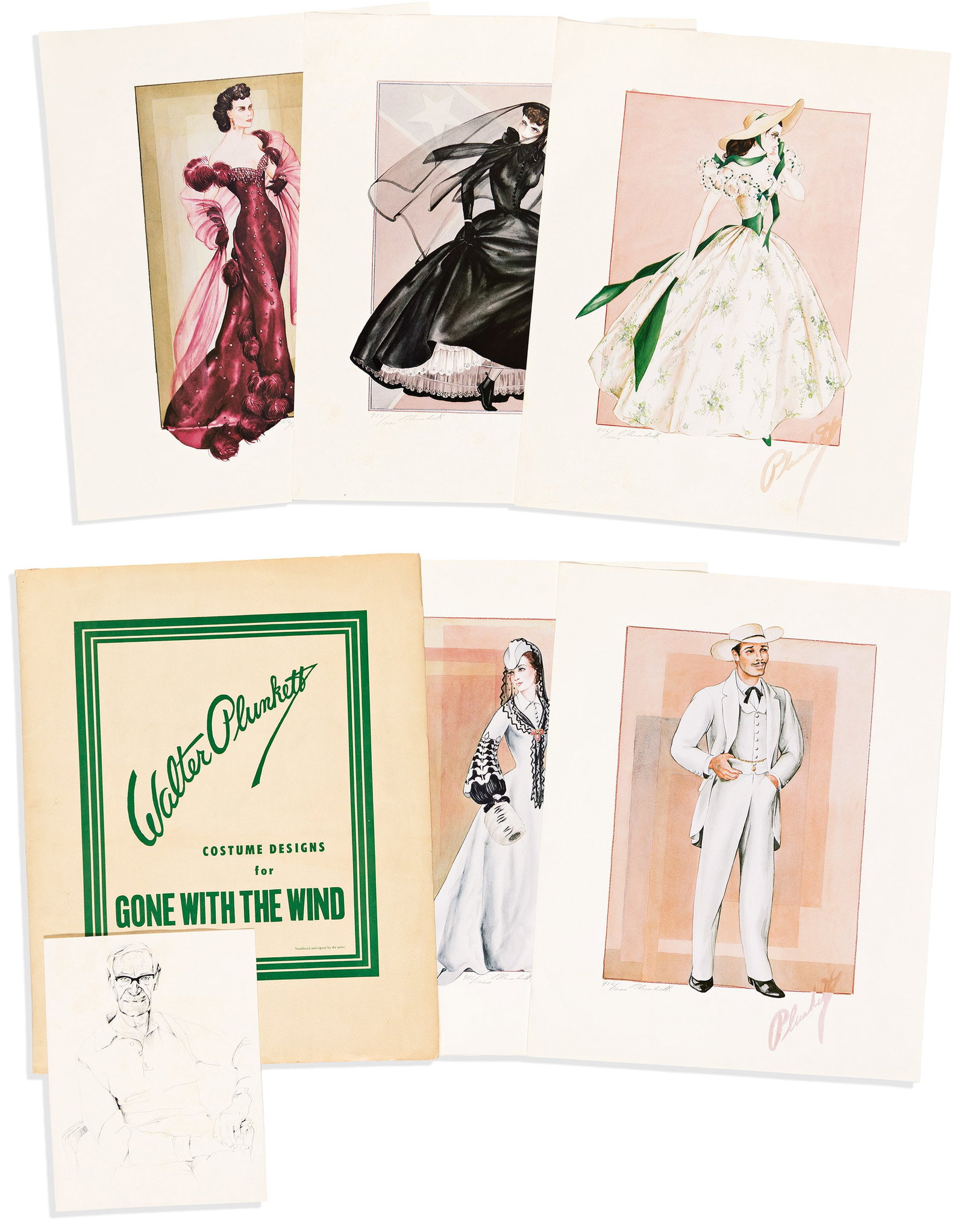 (FILM.) Walter Plunkett. Costume Designs for Gone With The Wind. Redondo Beach, CA: Jacob/Cortum (1 of 1)