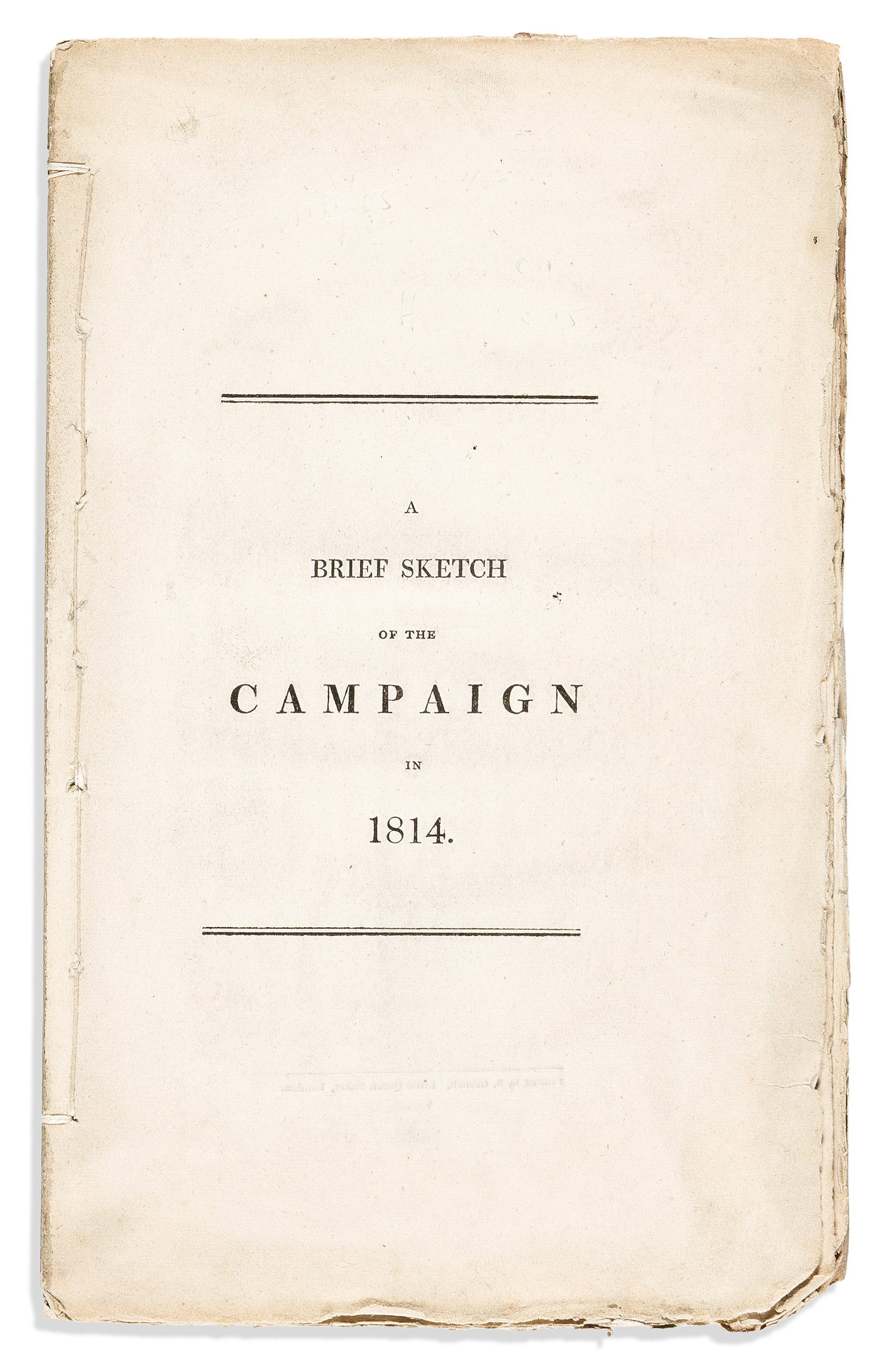 (NAPOLEON.) John Wallace. A Brief Sketch of the Campaign in 1814; from the Passage of the Rhine by (1 of 1)