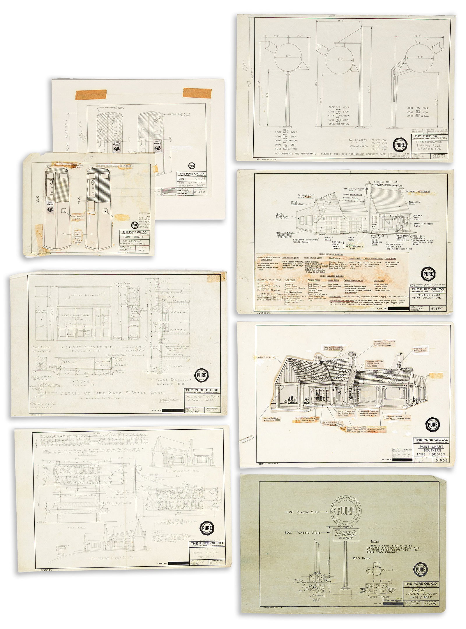 (PETROLIANA -- AMERICAN BUSINESS.) The Pure Oil Company. Large archive of Pure Oil service station (1 of 6)