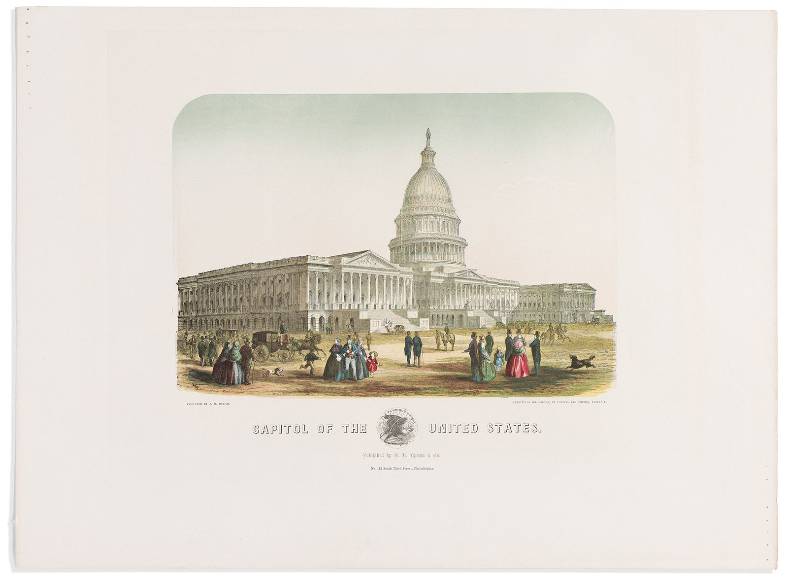 (WASHINGTON, D.C.) J.H. Byram. Capitol of the United States. Philadelphia, 1860s (1 of 1)