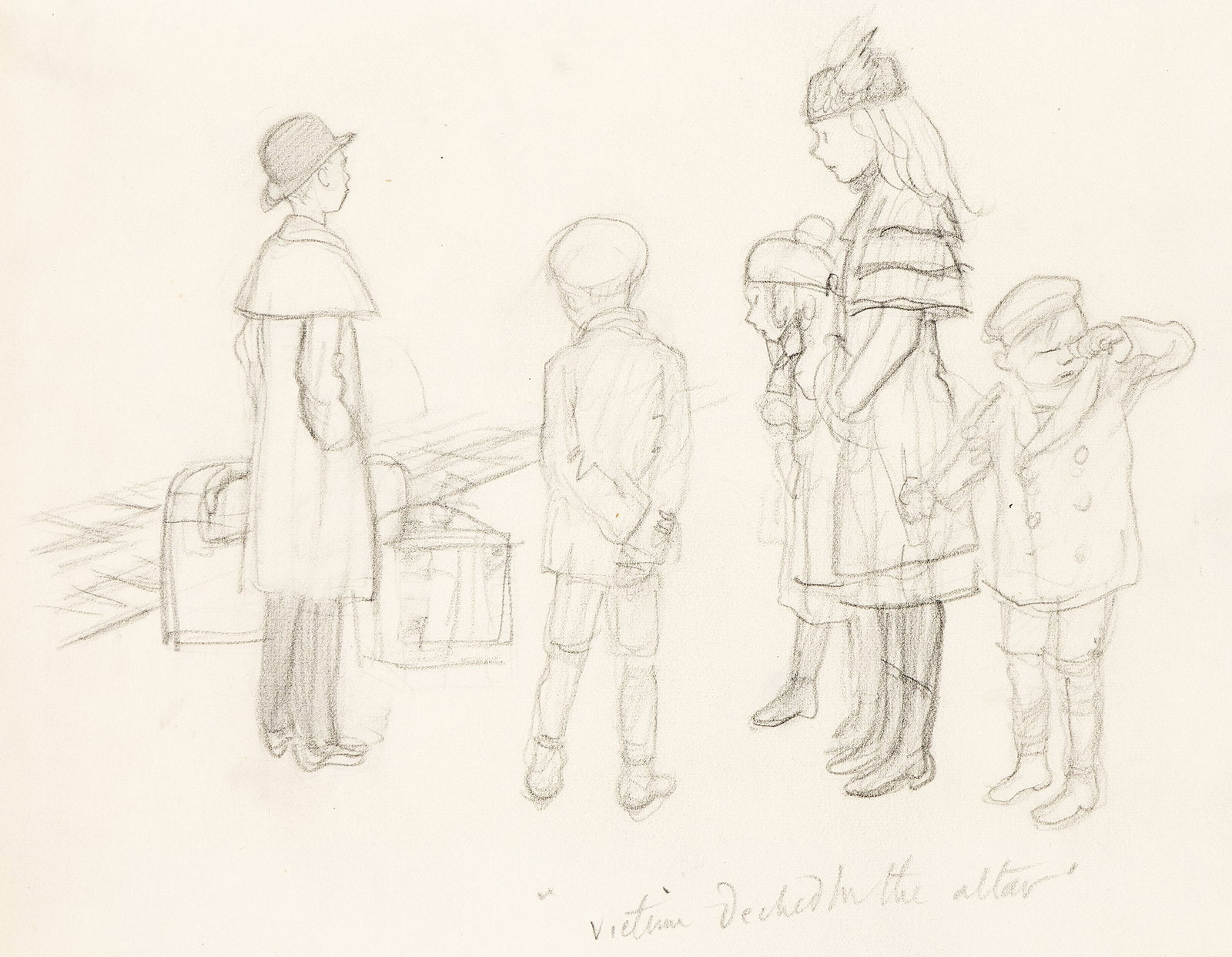 Ernest Howard Shepard, (1879-1976), "Victim decked for the altar." 1922. (1 of 2)