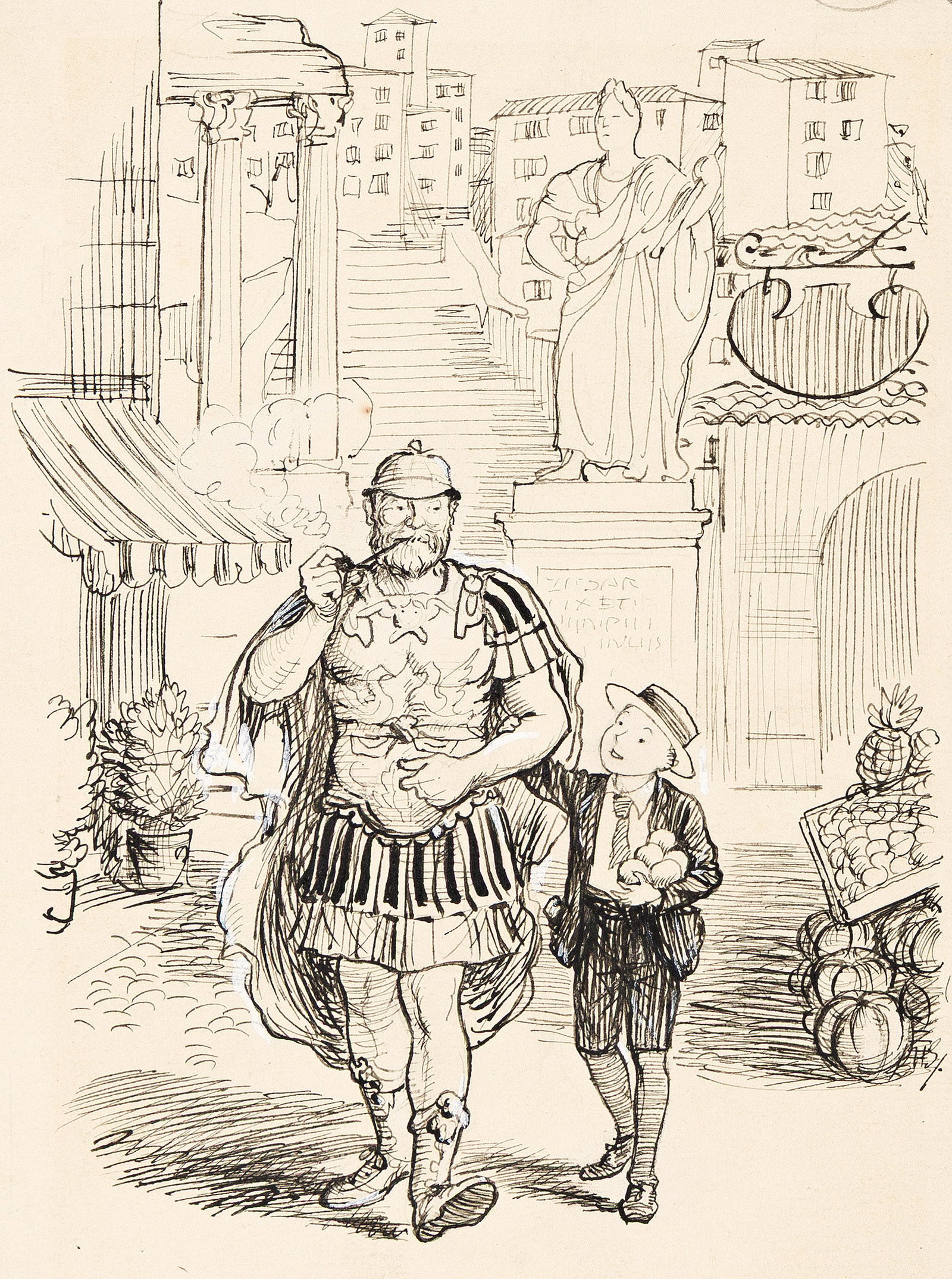 Ernest Howard Shepard, (1879-1976), 9 drawings prepared to illustrate The Golden Age. 1928. (1 of 3)