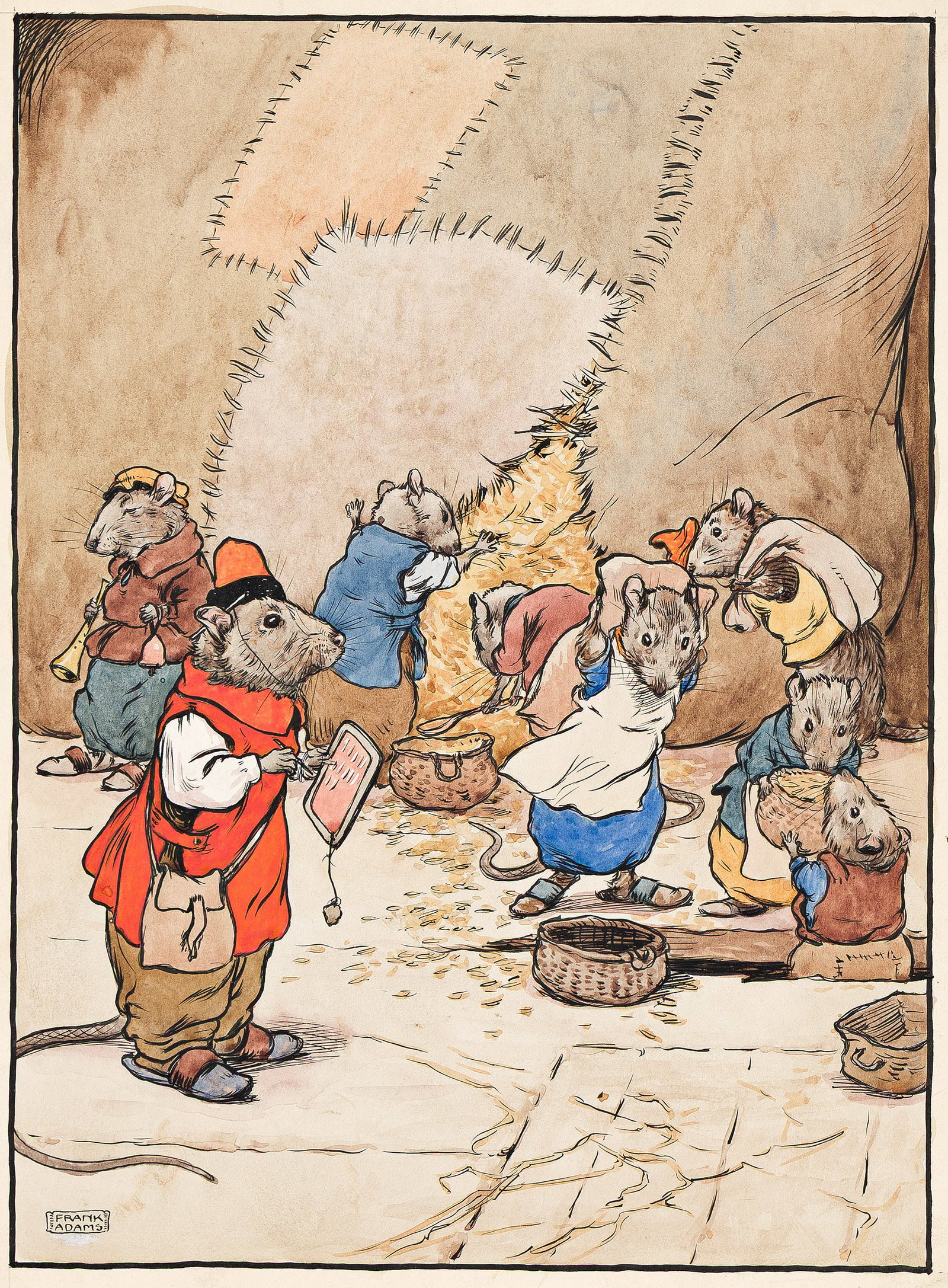 Frank Adams, American (1871-1944), "This is the Rat that ate the Malt, that lay in the house that (1 of 2)