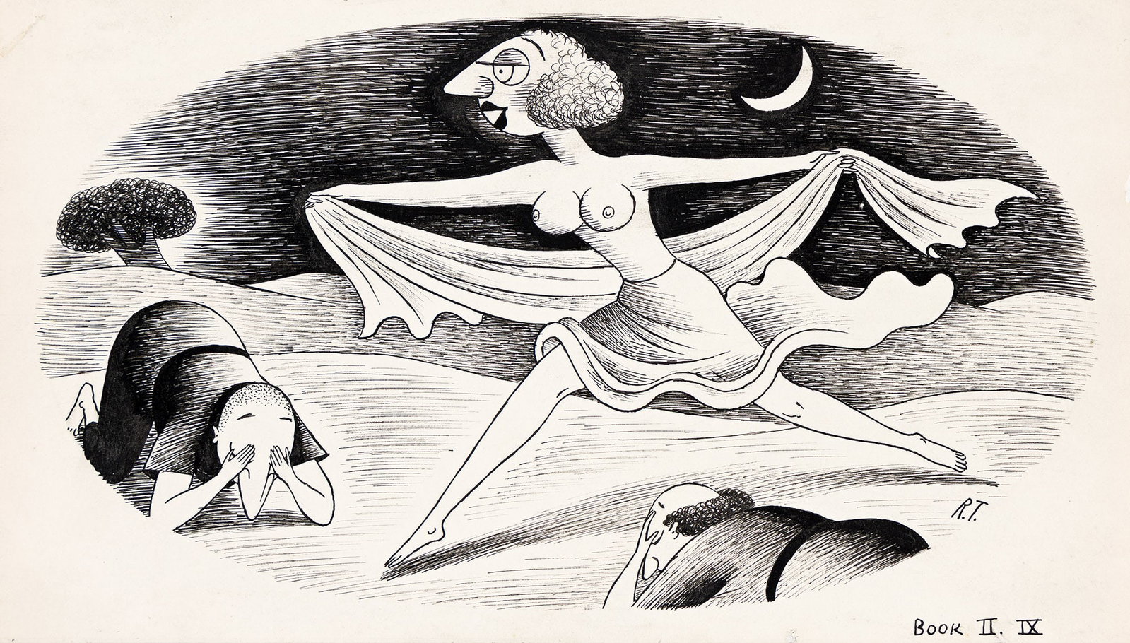 Richard Taylor, (1902-1970), Illustration for Book II. IX. Circa 1932. (1 of 2)