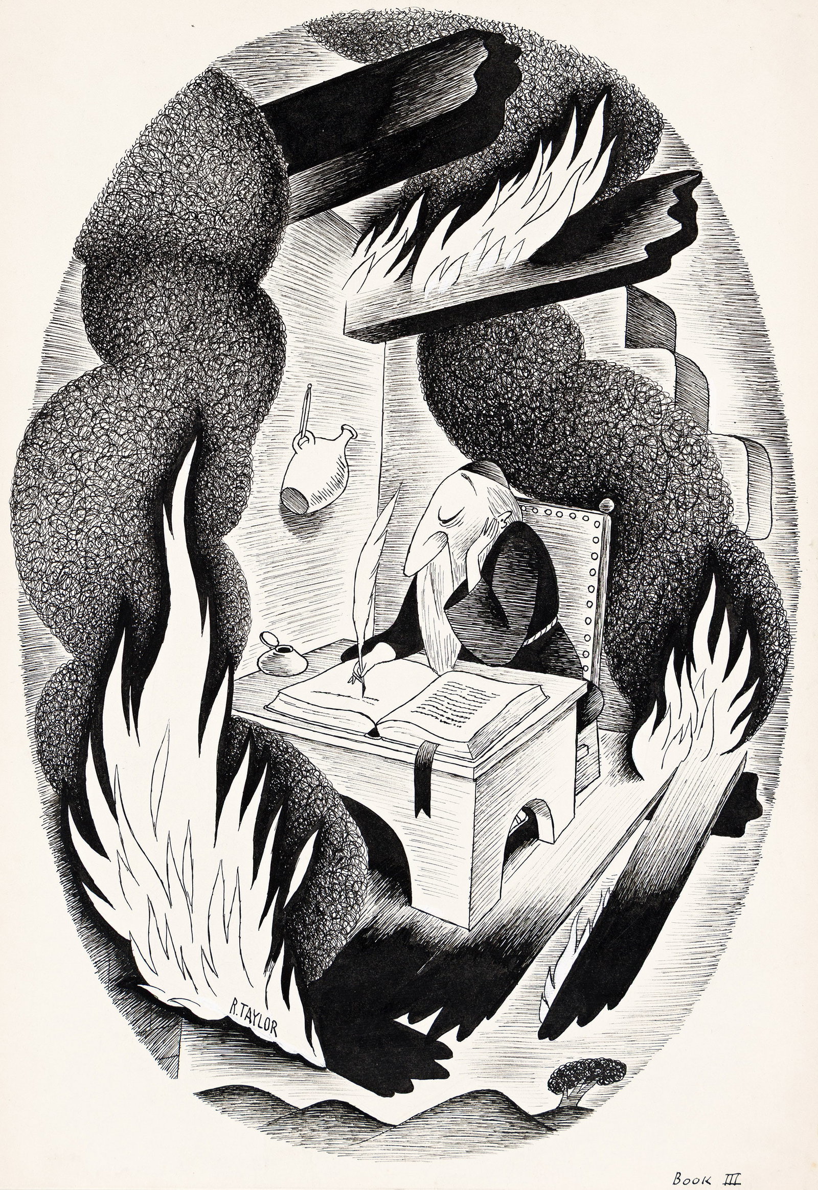 Richard Taylor, (1902-1970), Illustration for Book III. Circa 1932. (1 of 2)
