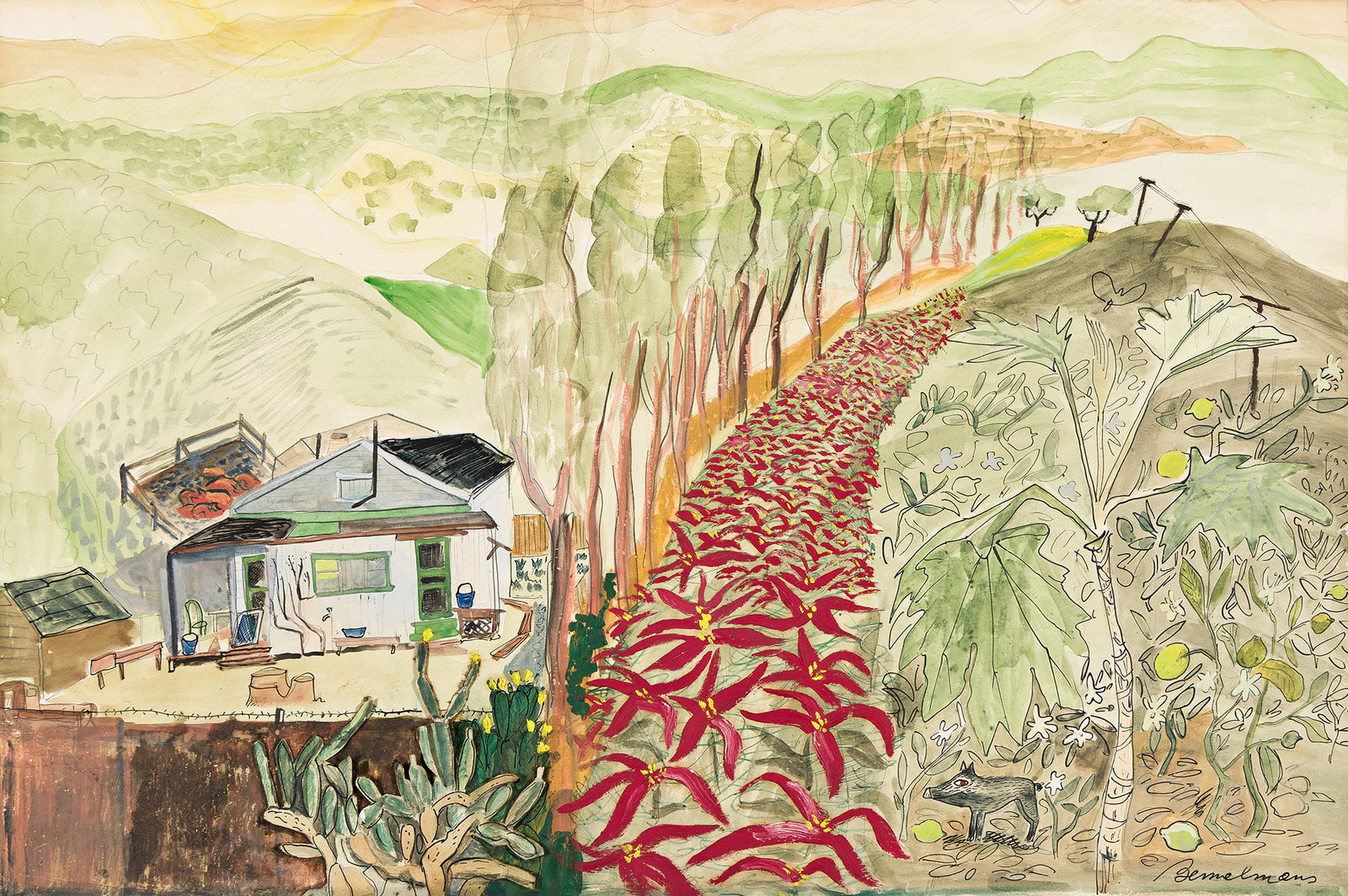 Ludwig Bemelmans, (1898-1962), Dirty Eddy in the lovely San Fernando Valley. Circa 1947. (1 of 1)