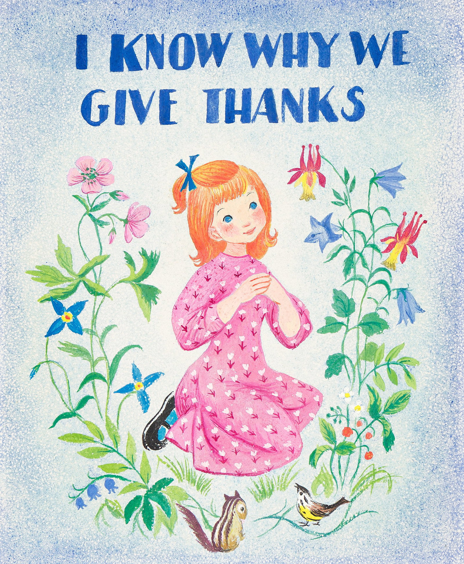 Katherine Evans, (1901-1964), 3 studies, I know why we give thanks. 1956. (1 of 5)