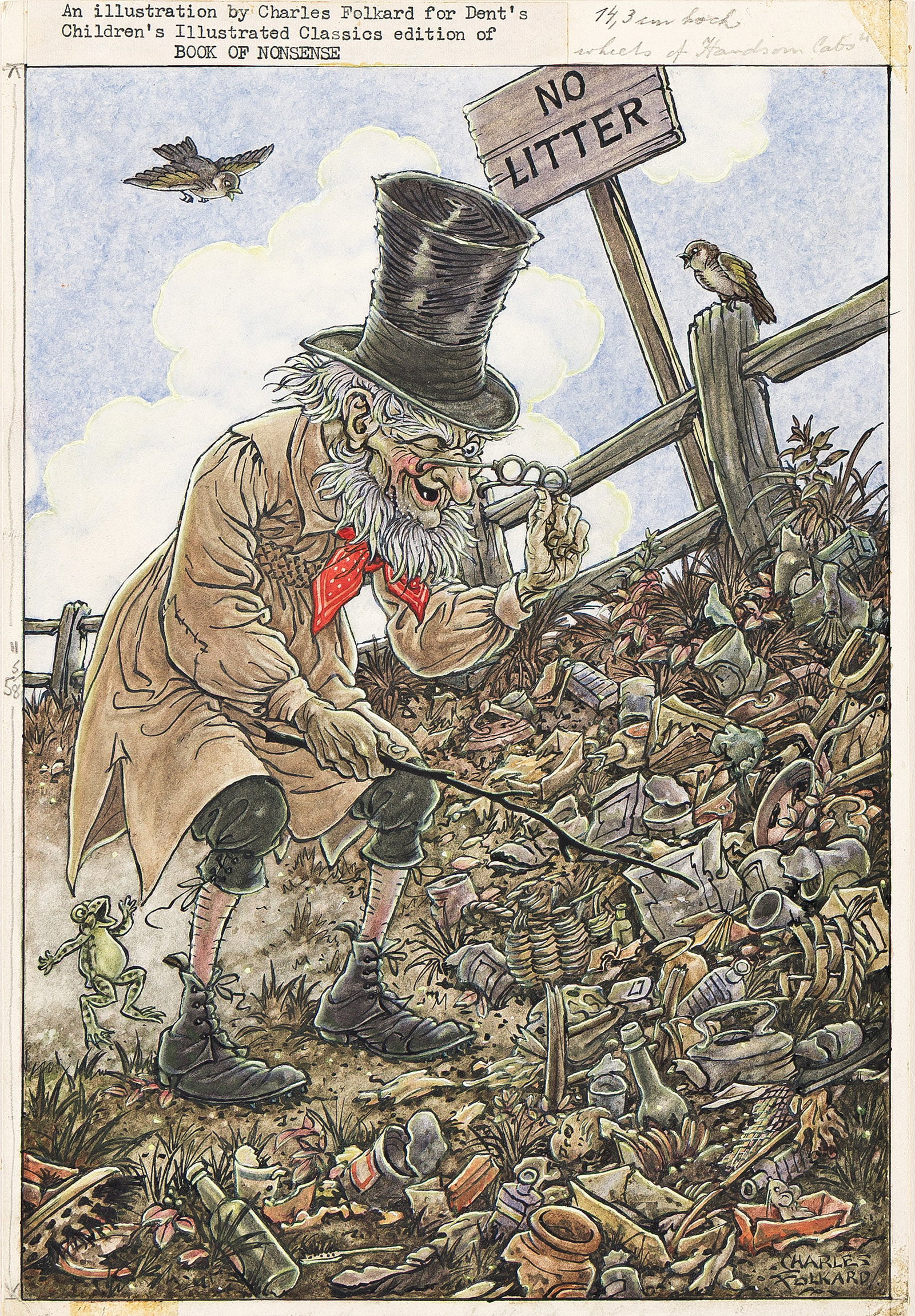 Charles Folkard, (1878-1963), "I sometimes search the grassy knolls for wheels of hansom-cabs ..." (1 of 1)