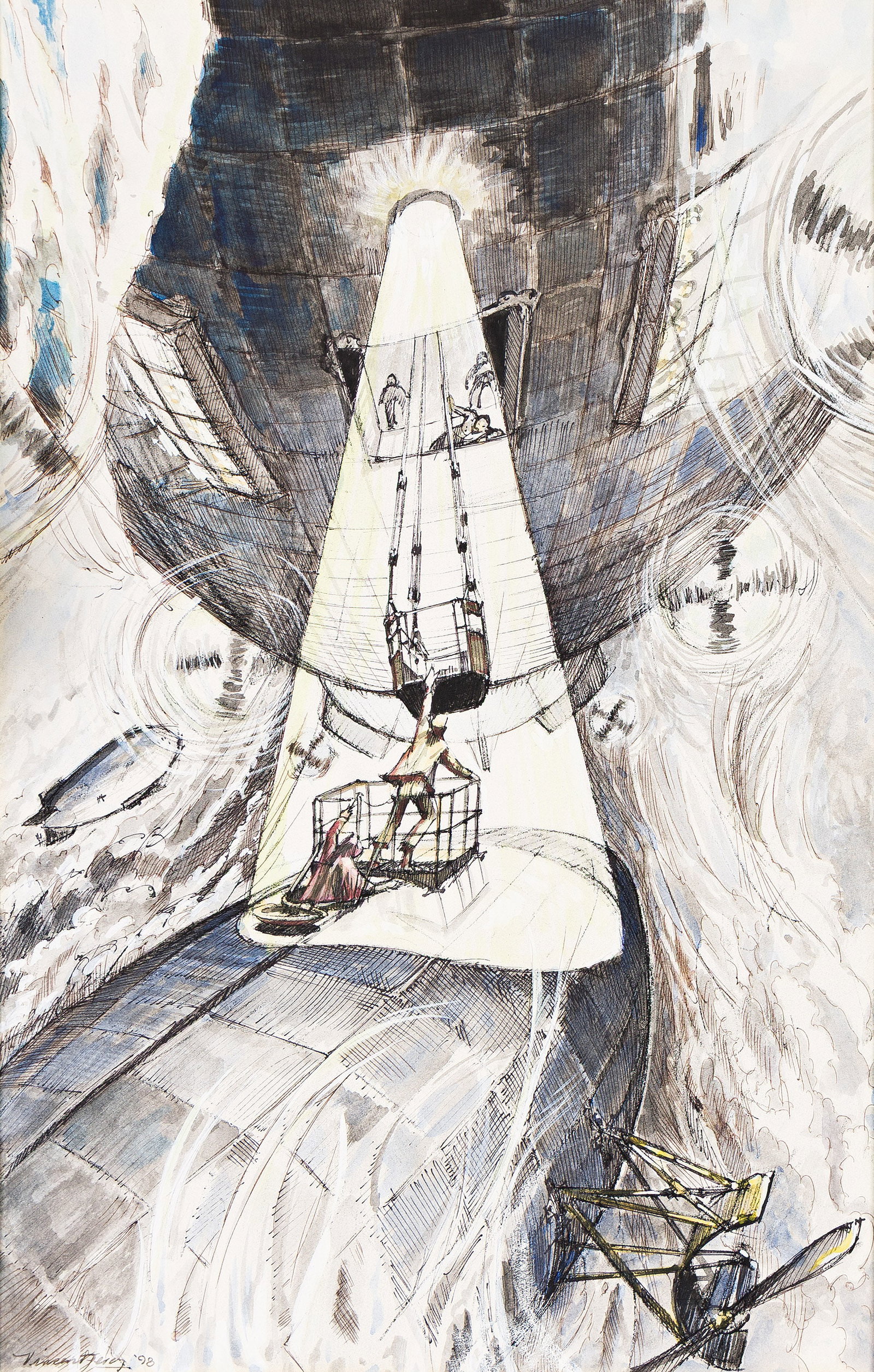 Vincent Perez, (1938-), "Steering to a hair." 1998. (1 of 1)