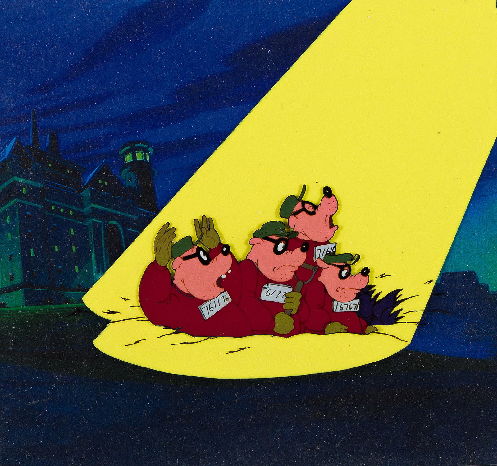 Disney Television Animation after Carl Barks, (1901-2000), DuckTales, Beagle Boys animation cel (1 of 2)