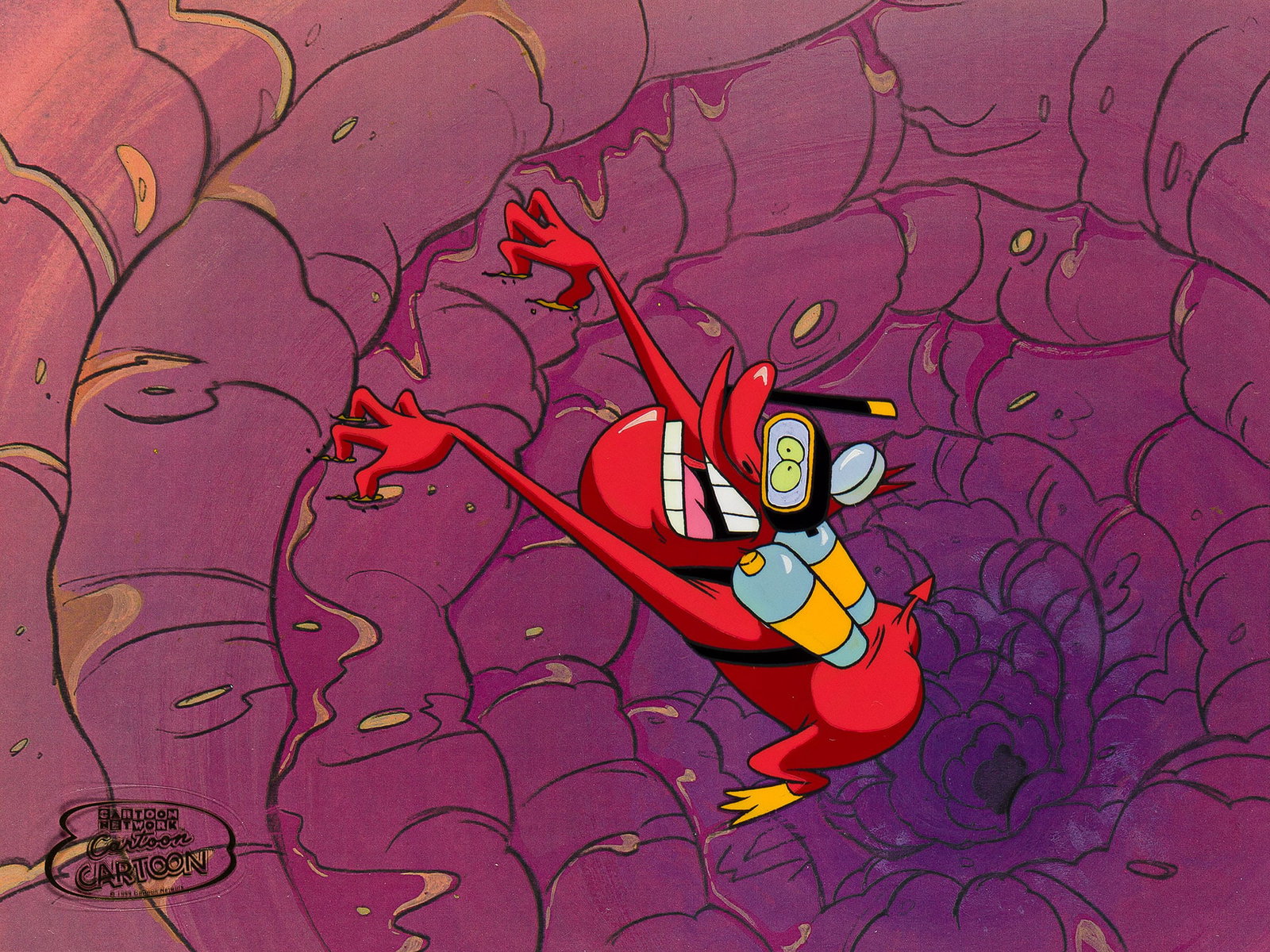 Cartoon Network / David Feiss, (1959-), The Red Guy animation cel. 1998., 11 x 13 in. (27.9 x 33 (1 of 2)