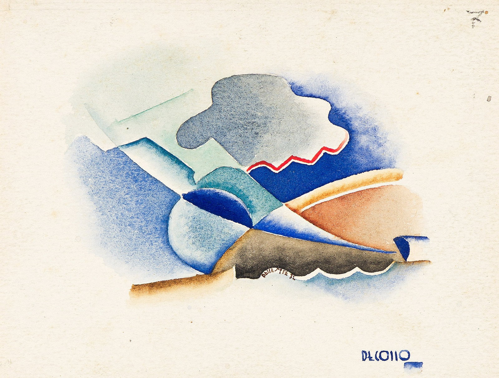 Mino Delle Site, (1914-1996), Three aeropainting watercolors. 1932. (1 of 3)