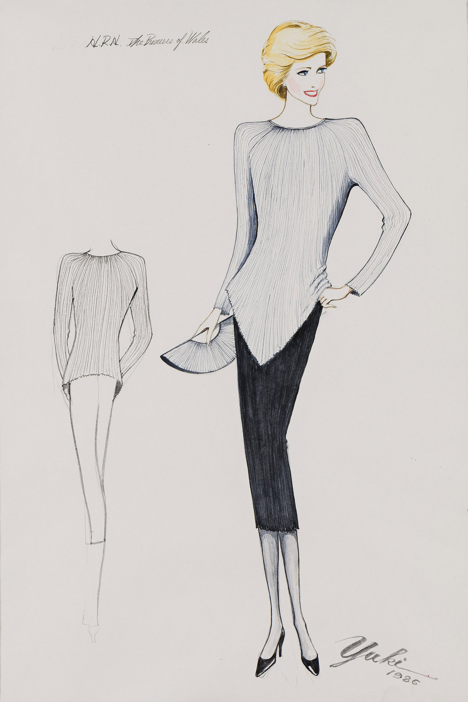 Gnyuki Torimaru, (1937-), Pleated skirt suit for Princess Diana. 1986. (1 of 1)