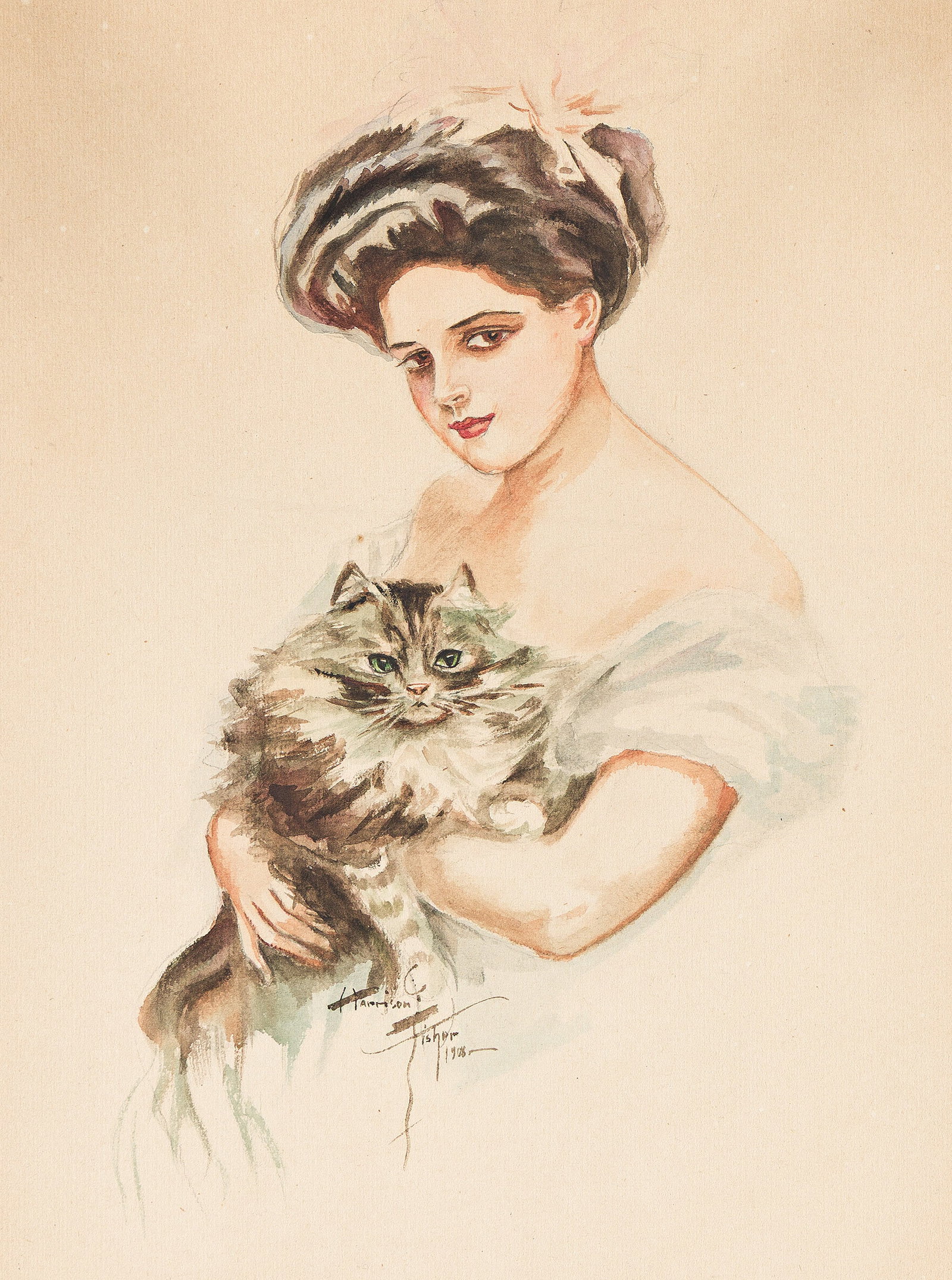 Harrison Fisher, (1877-1934), Study for "Beauties." 1908. (1 of 1)