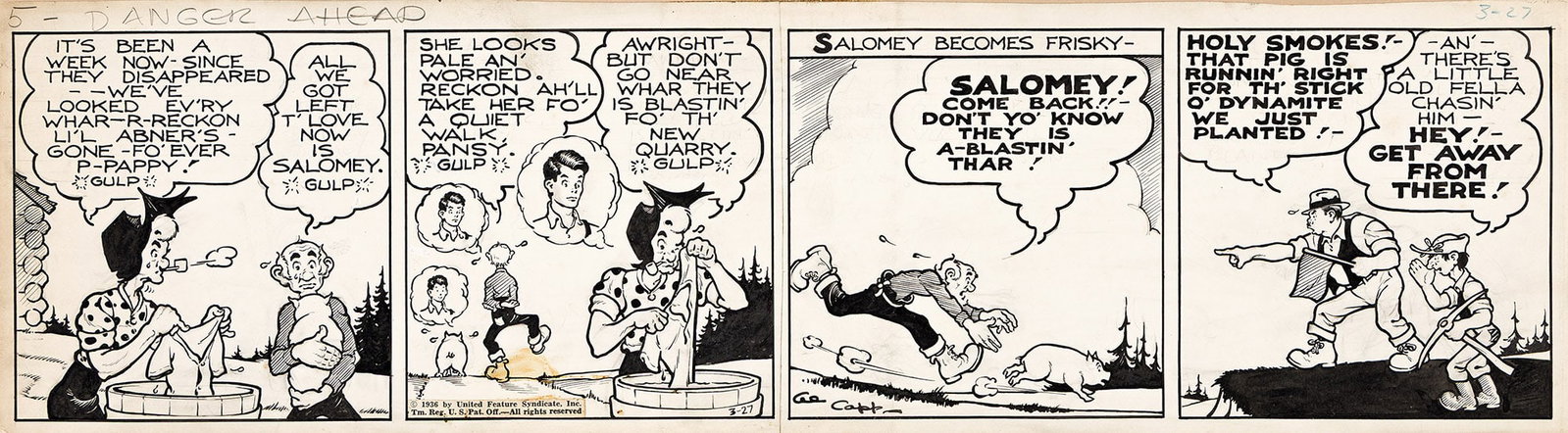 Al Capp, (1909-1979), "Danger Ahead!" 1936. (1 of 1)
