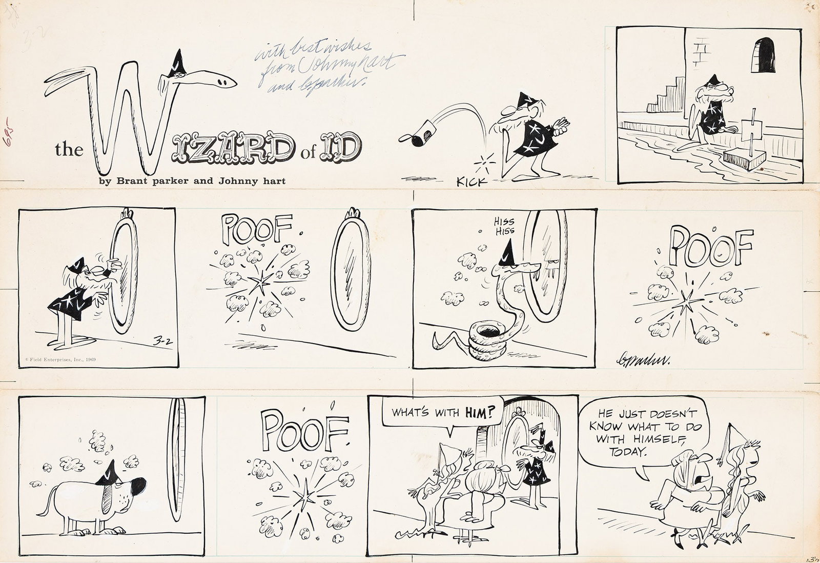 Brant Parker, (1920-2007), Wizard of Id Sunday comic strip. 1969. (1 of 1)