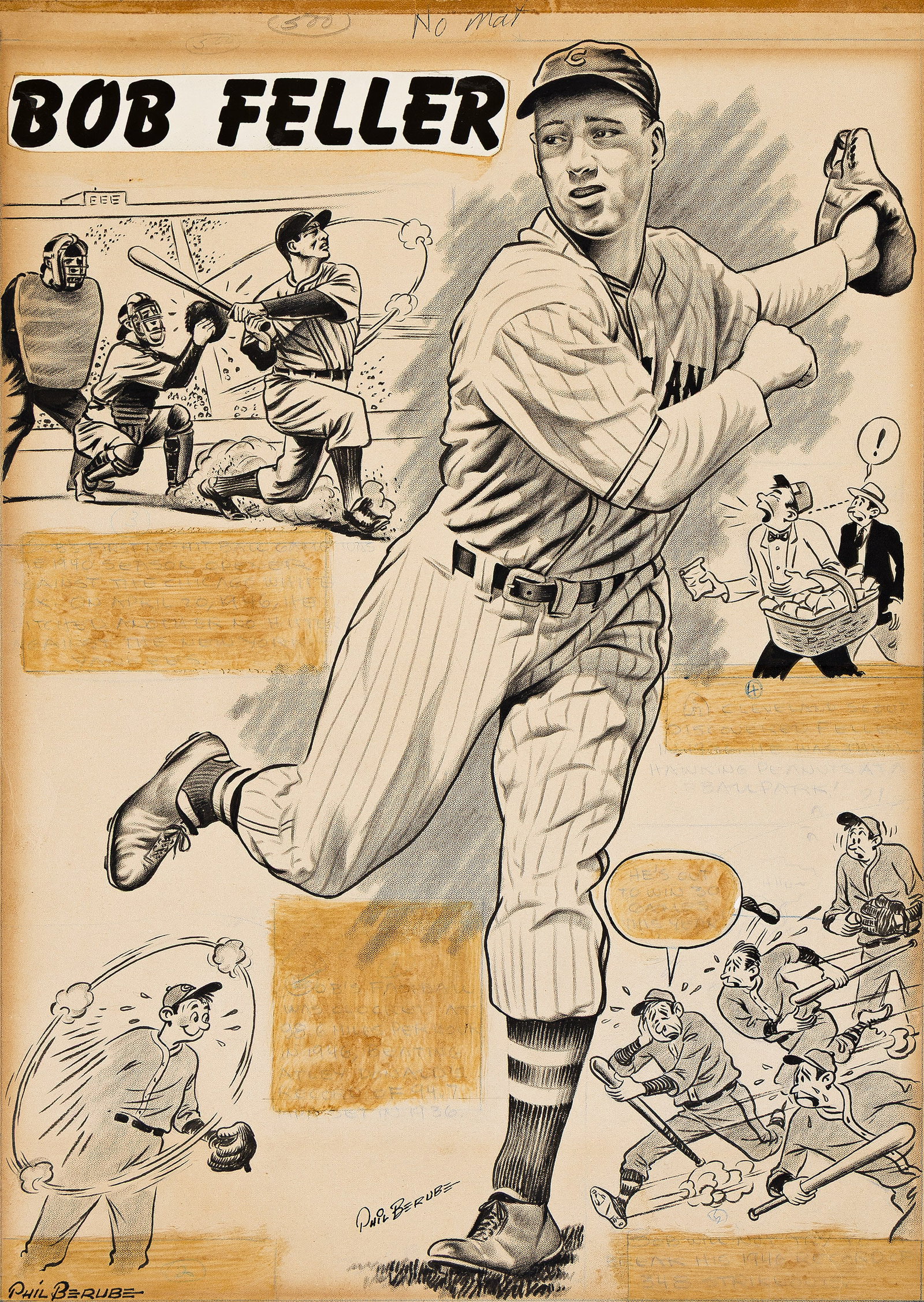 Phil Berube, (1913-1989), Bob Feller. Circa 1946. (1 of 1)