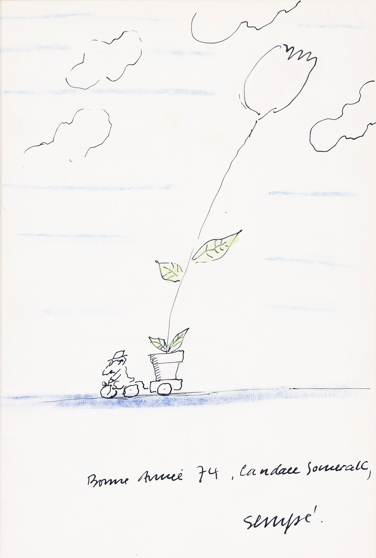 Jean-Jacques Sempé, (1932-2022), “Bonne Année.” Circa 2000. (1 of 1)
