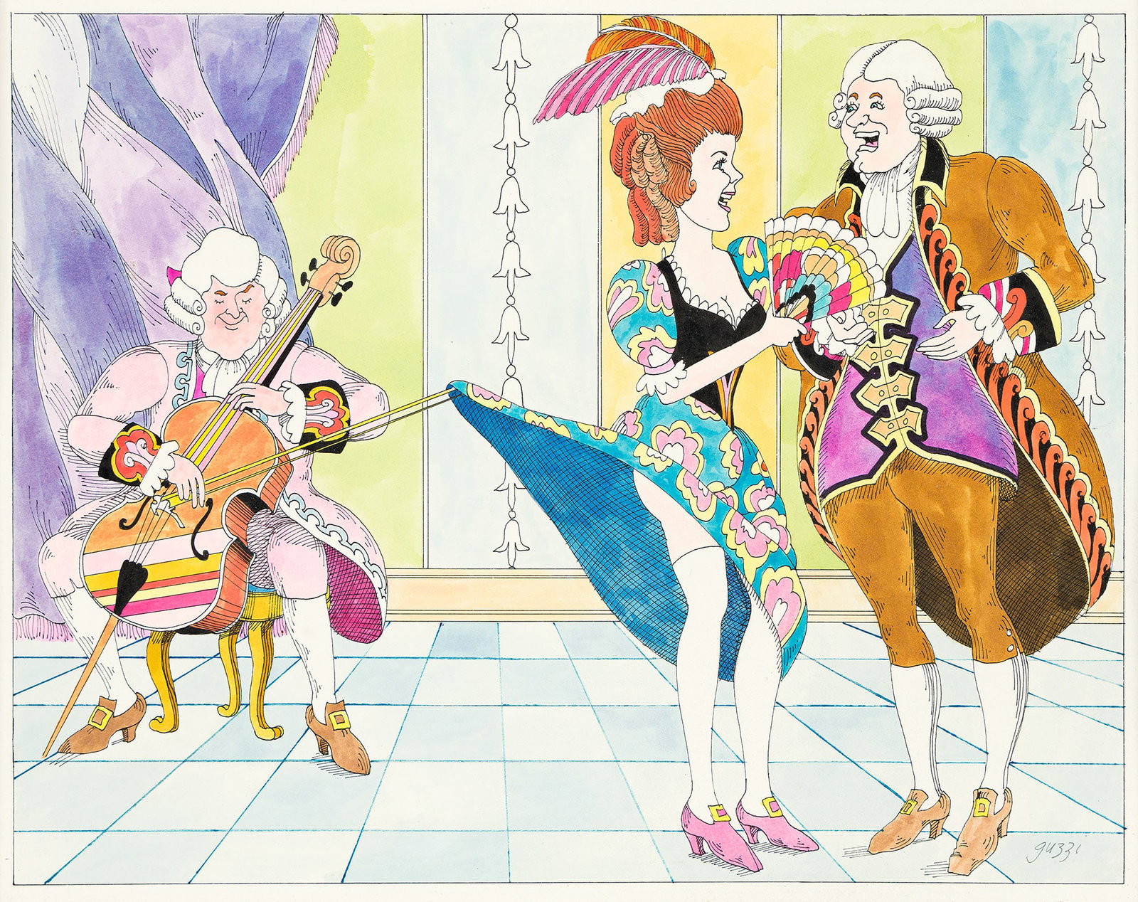George Guzzi, (20th cent.), Naughty cellist. Circa 1980. (1 of 1)
