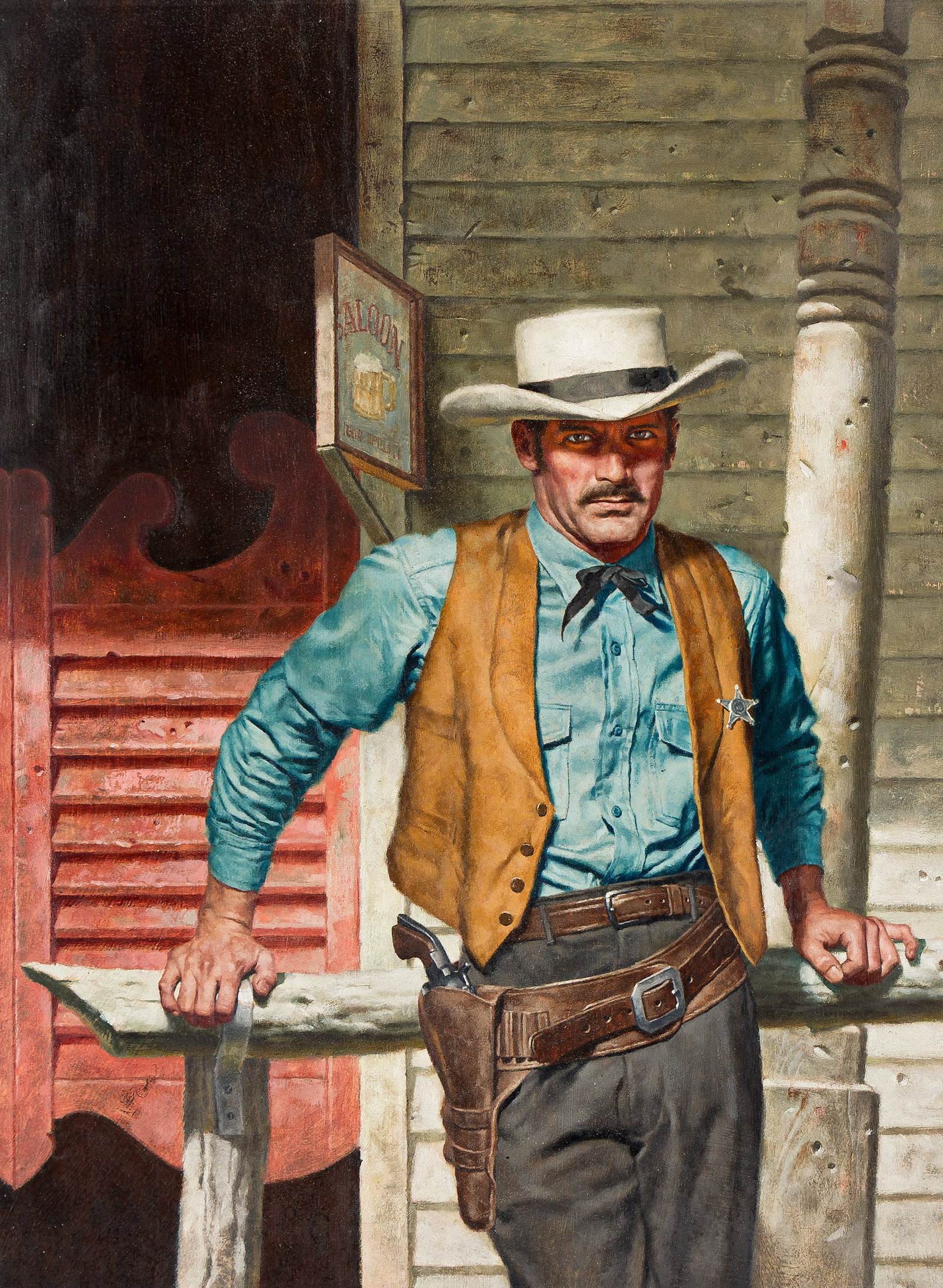 Stanley Borack, (1927-1993), Sheriff at the saloon. 1963. (1 of 2)