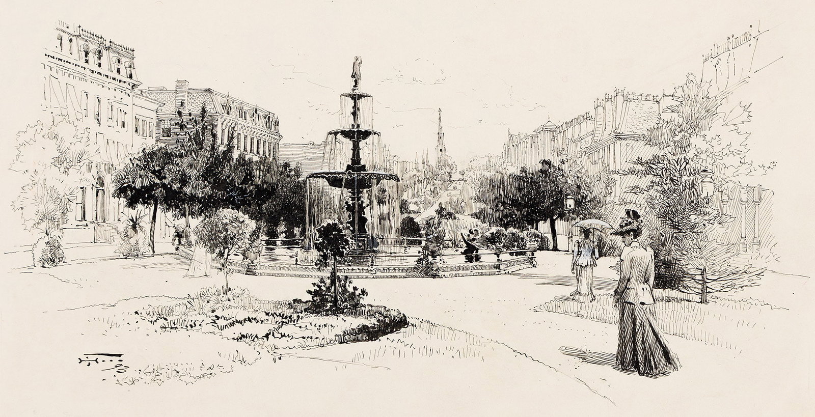 Harry Fenn, 1837-1911, "Eutaw Place, one of the principal residence streets." 1893. (1 of 1)
