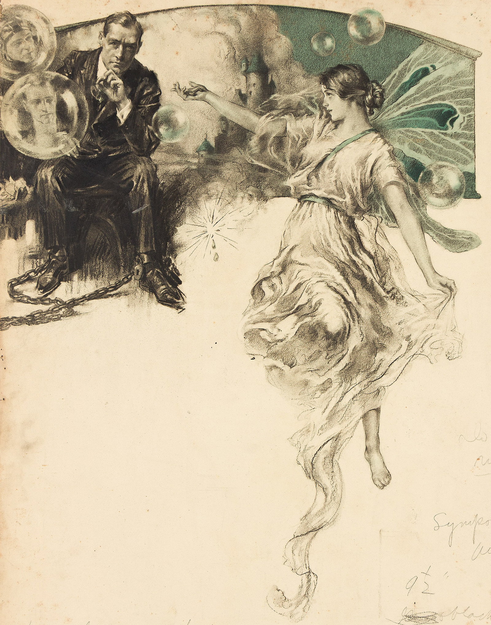 Mary Lane McMillan, (1883-1976), Fairy with a key. Circa 1915. (1 of 2)