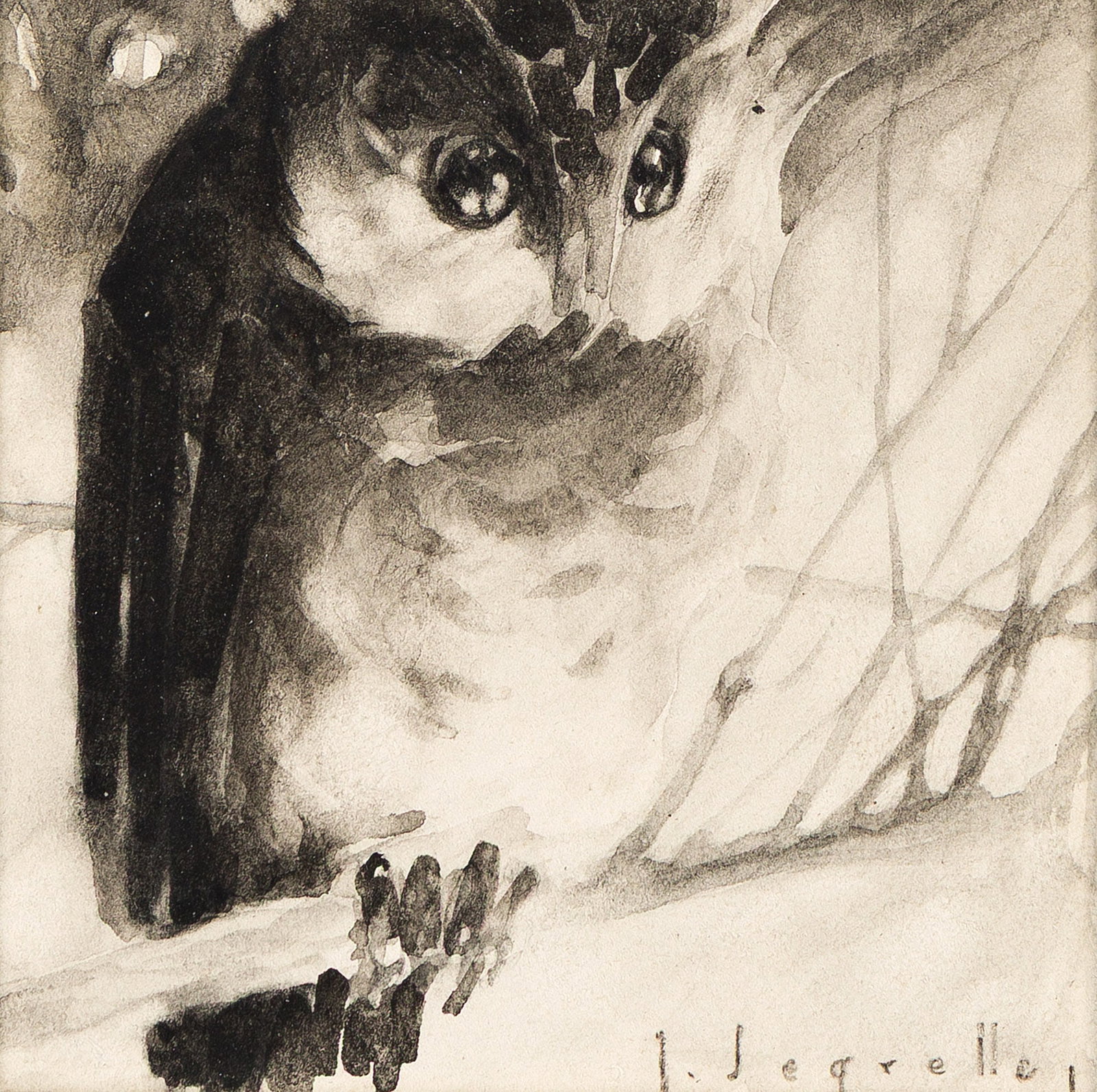 José Segrelles, (1885-1969), Owl and Polar Bear. 1930. (1 of 2)