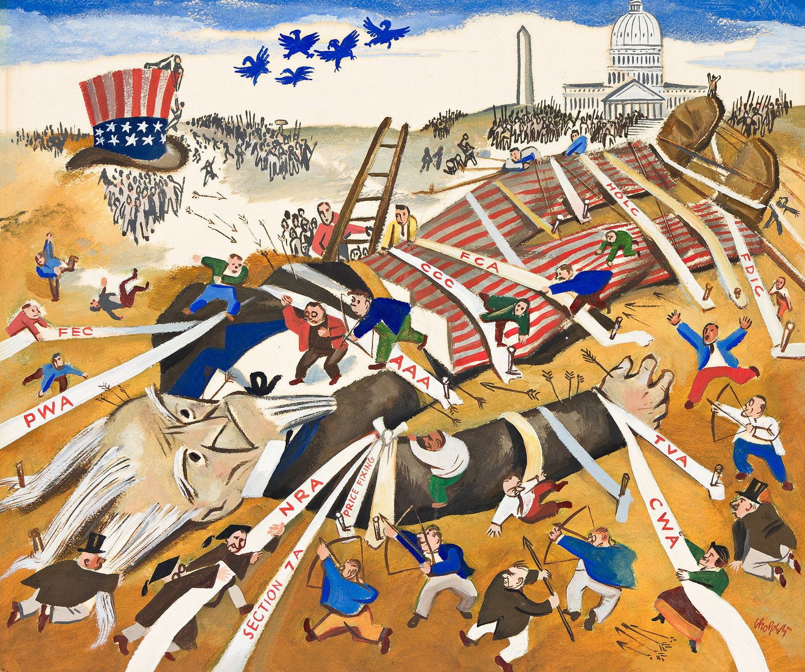 William Gropper, (1897-1977), National tie-up. 1935. (1 of 1)