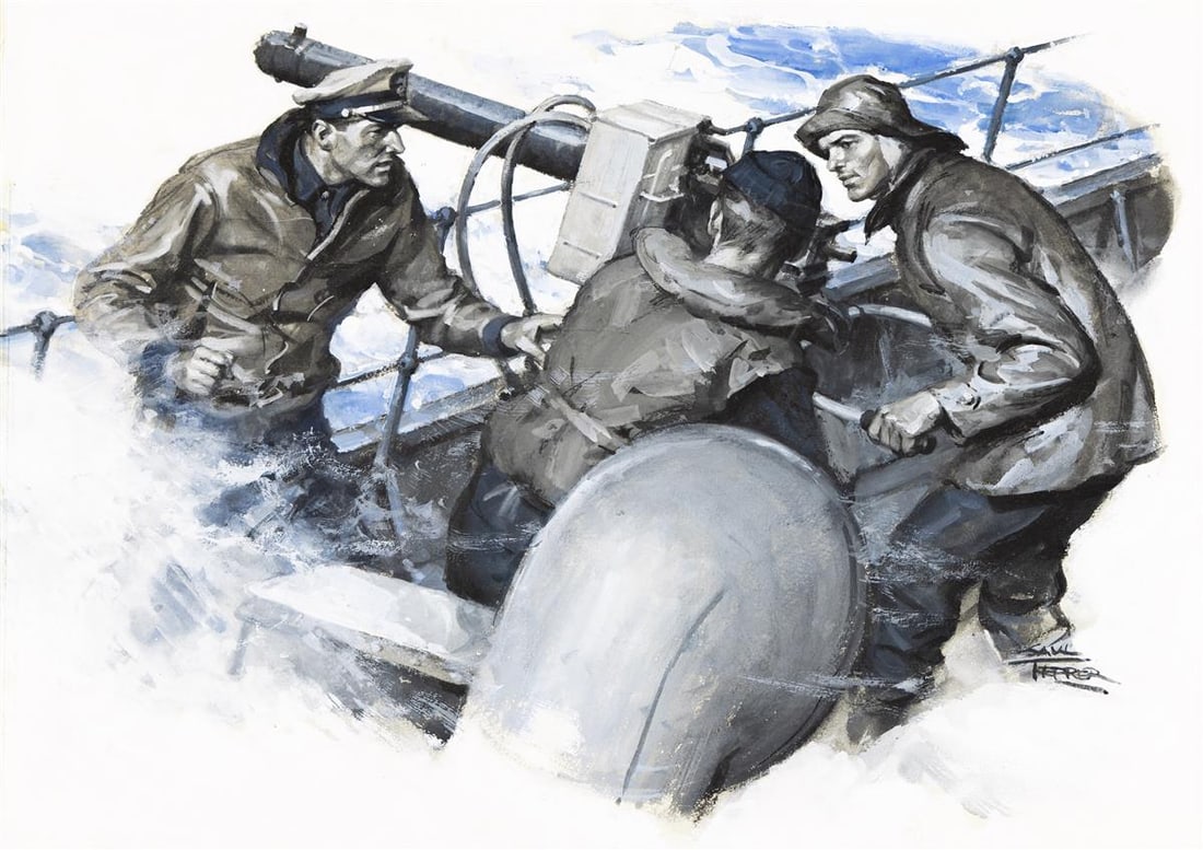 Saul Tepper, (1899-1987), "The gun raised its small, lone voice against the chorus from the enemy." (1 of 1)