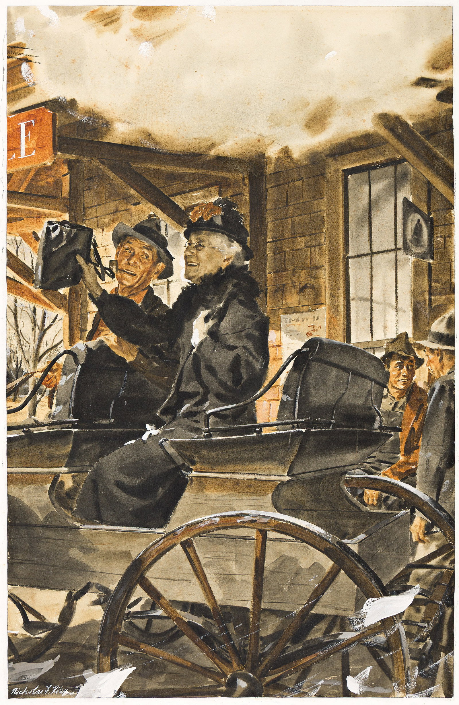 Nicholas F Riley, (1900-1944), "I stood on the platform of the last car to wave." 1940. (1 of 1)