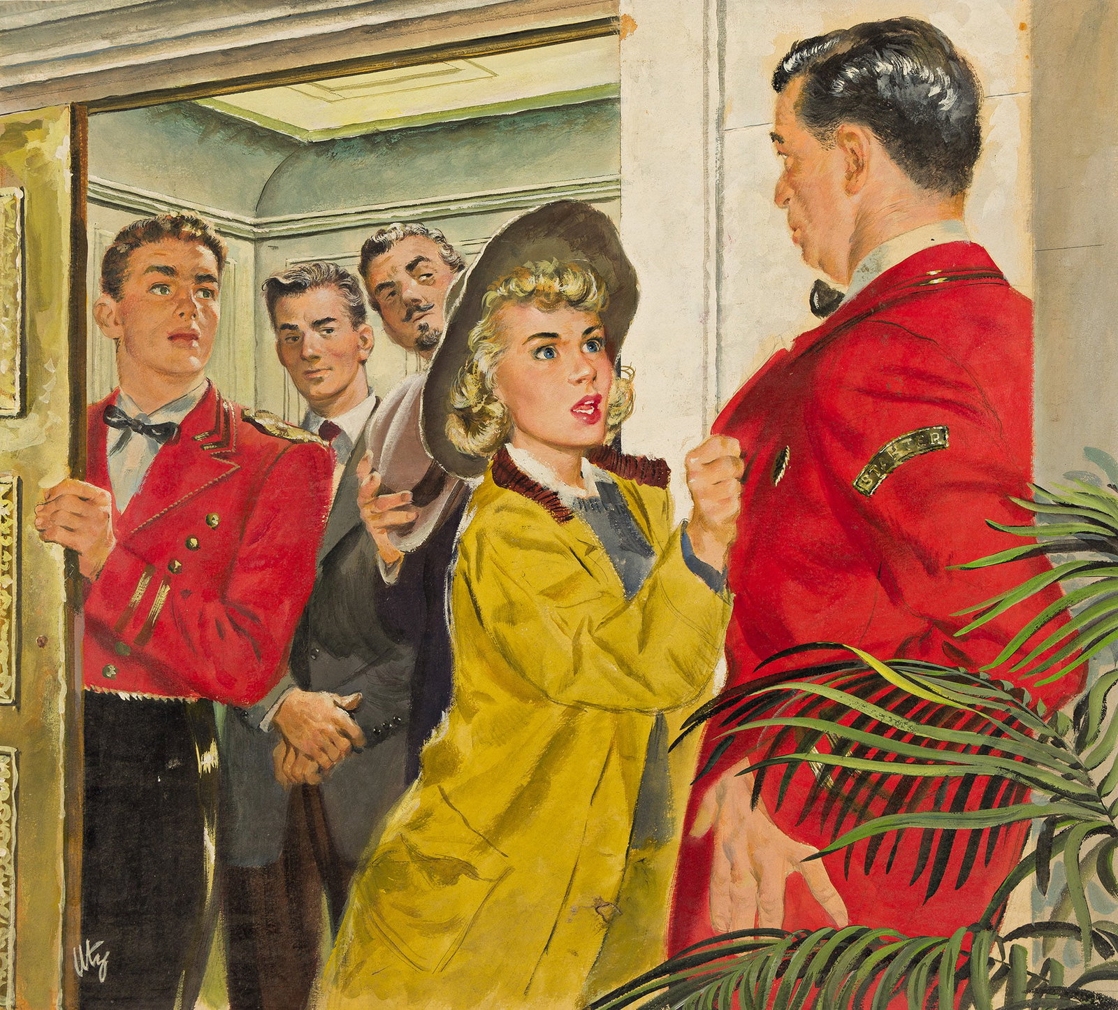 Thornton Utz, (1914-1999), "Dottie told the starter to shake his rattle." 1948. (1 of 1)