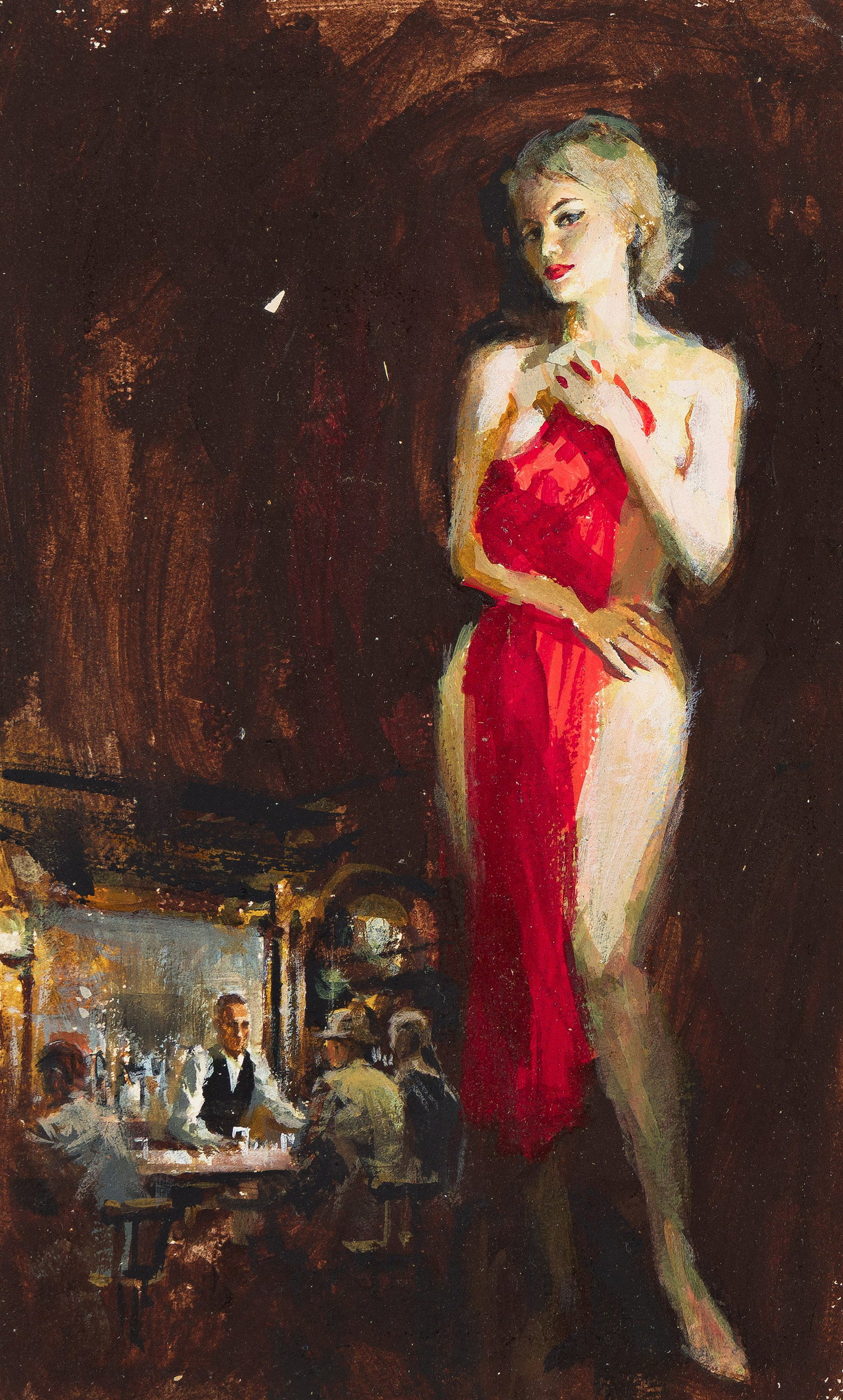 Artist Unknown, Study for montage (covered nude and bar). Circa 1960. (1 of 2)