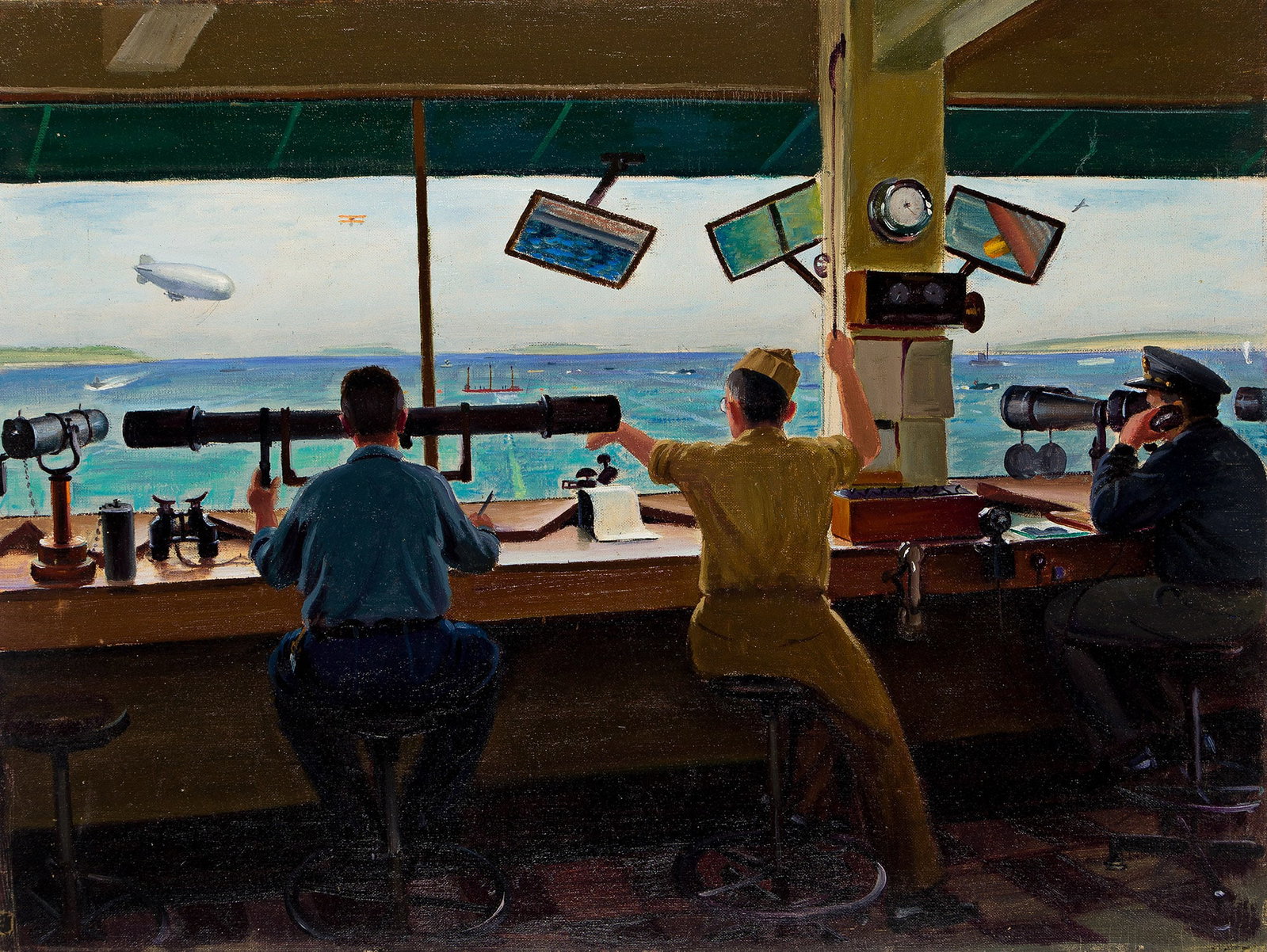Artist Unknown, Ship's cockpit. Circa 1940. (1 of 1)