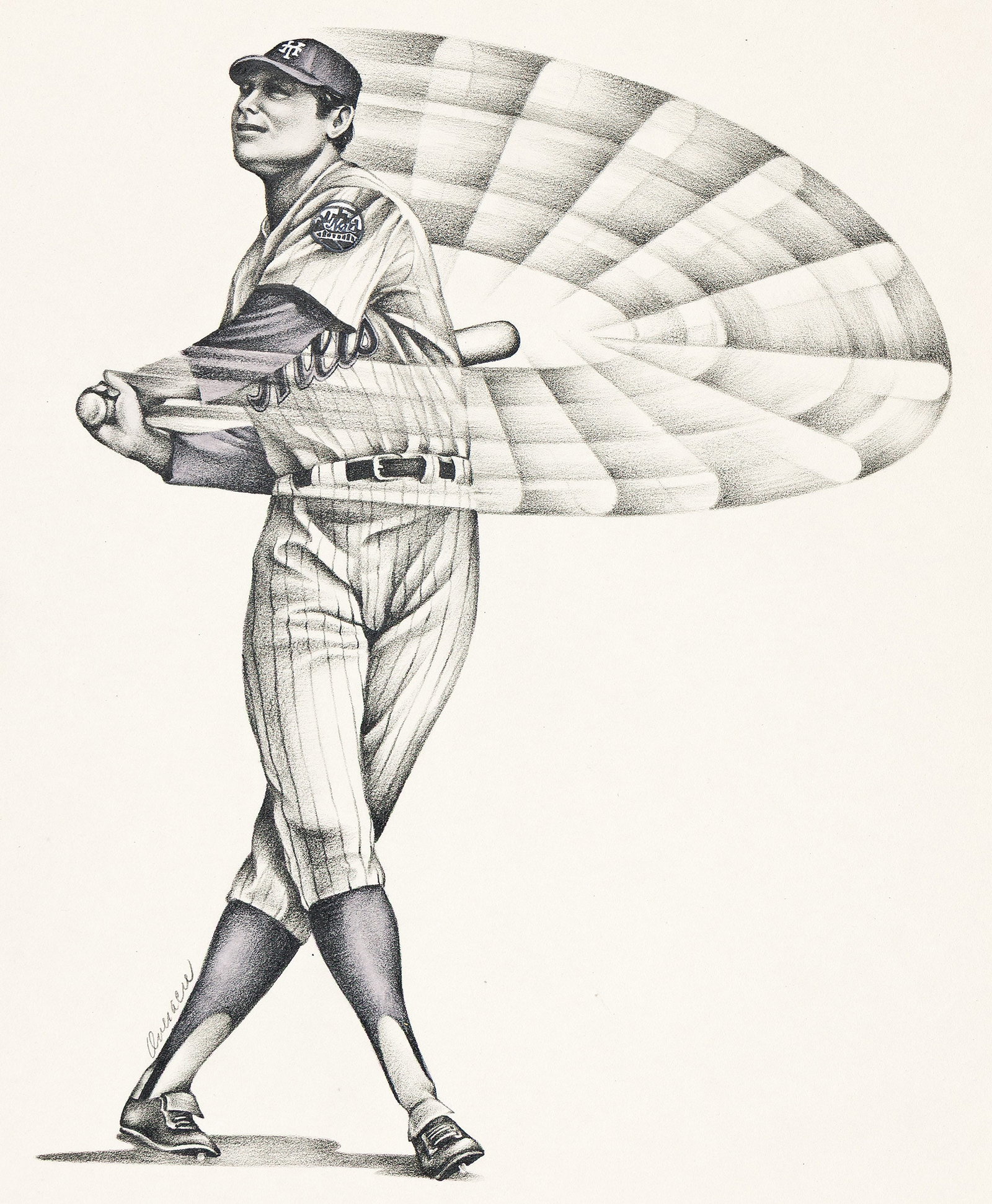 Gary Overacre, b. 1947, NY Mets Rheingold Beer advertisement. 1973. (1 of 2)