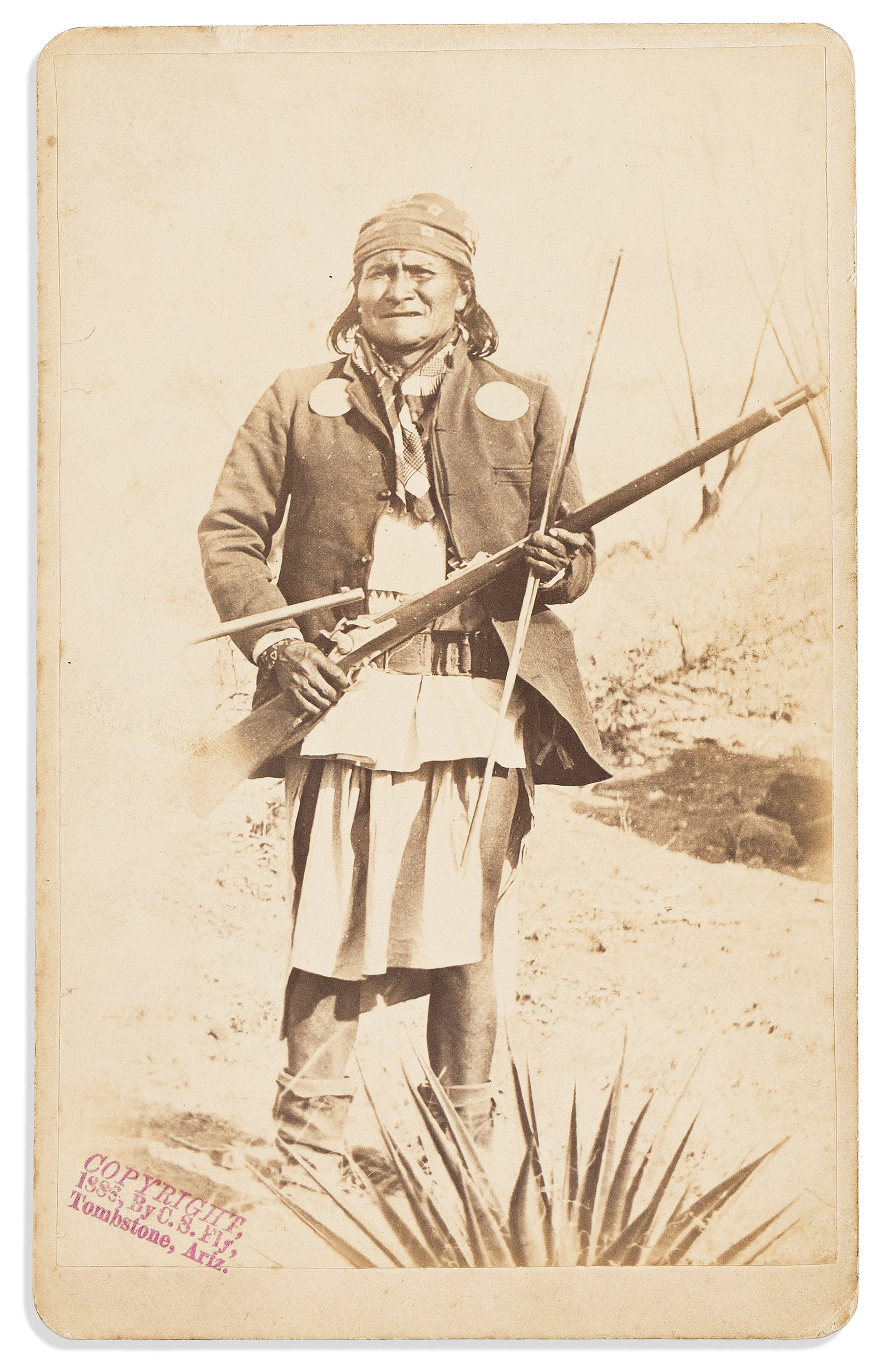 (AMERICAN INDIANS--PHOTOGRAPHS.) Camillus S. Fly, photographer. Geronimo, the Apache Chief. (1 of 1)