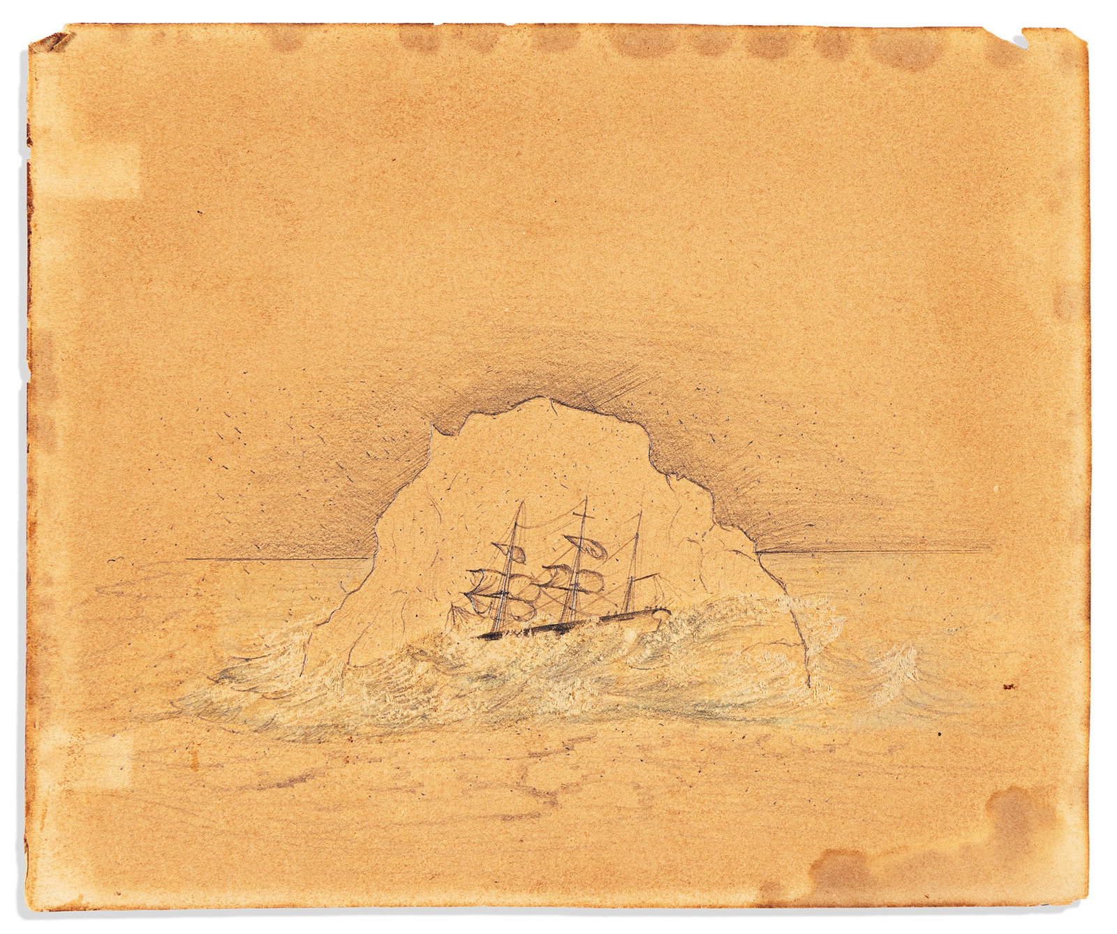 (ARCTIC.) Watson Smith. Sketch of an iceberg in Baffin Bay, with related papers, 4 September 1855 (1 of 2)