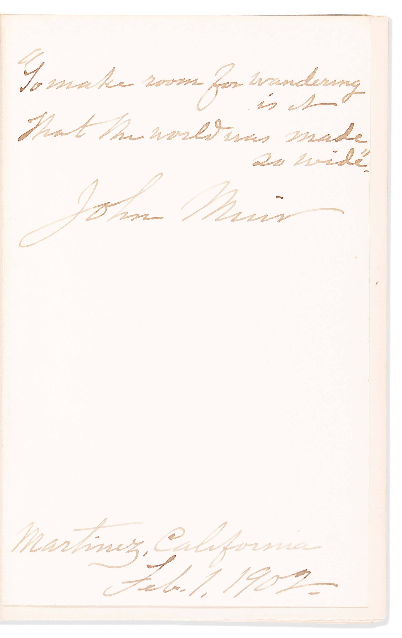 (CALIFORNIA.) John Muir. Our National Parks, signed and inscribed, 1902 (1 of 2)
